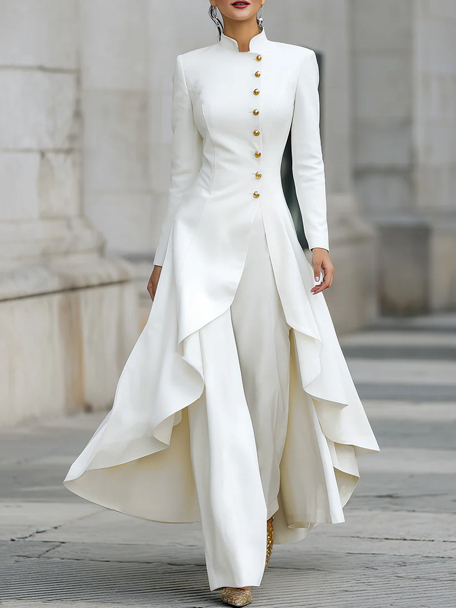 blazer dress set elegant women Front-buttons Long And Pants – Loveiss and special occasions Size:US4/UK8 Mu'u Midi Living my dream summer✨,