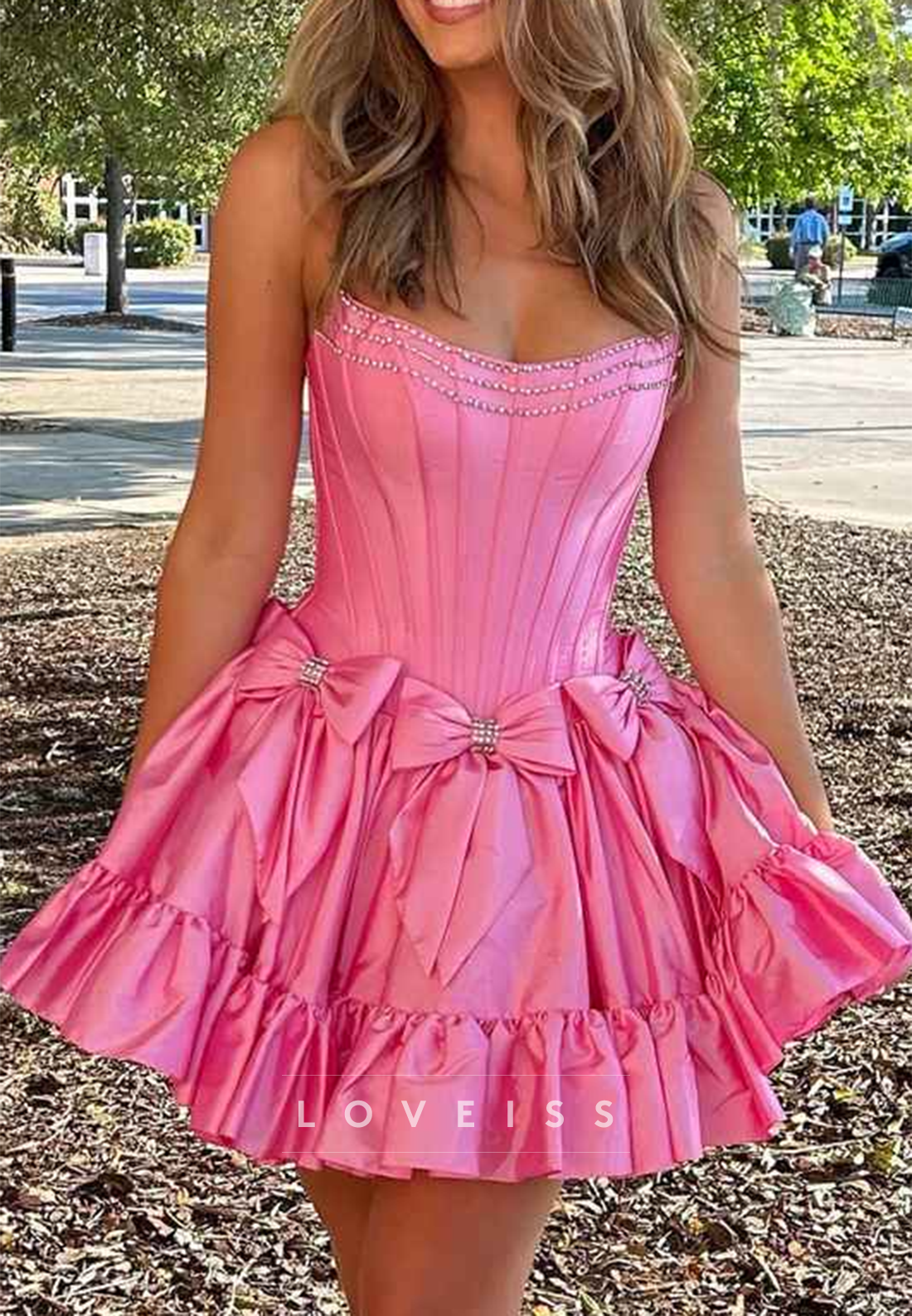 Off-Shoulder Pleated A-Line Short Homecoming Dress