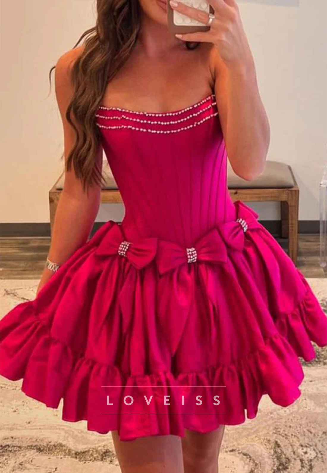 Off-Shoulder Pleated A-Line Short Homecoming Dress
