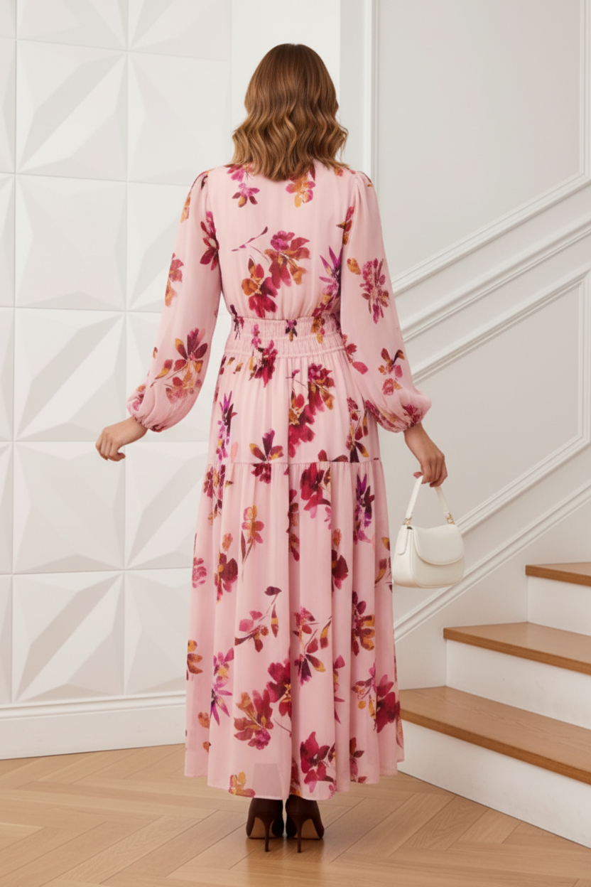 Scoop Floral Printed A-Line Cocktail Dress
