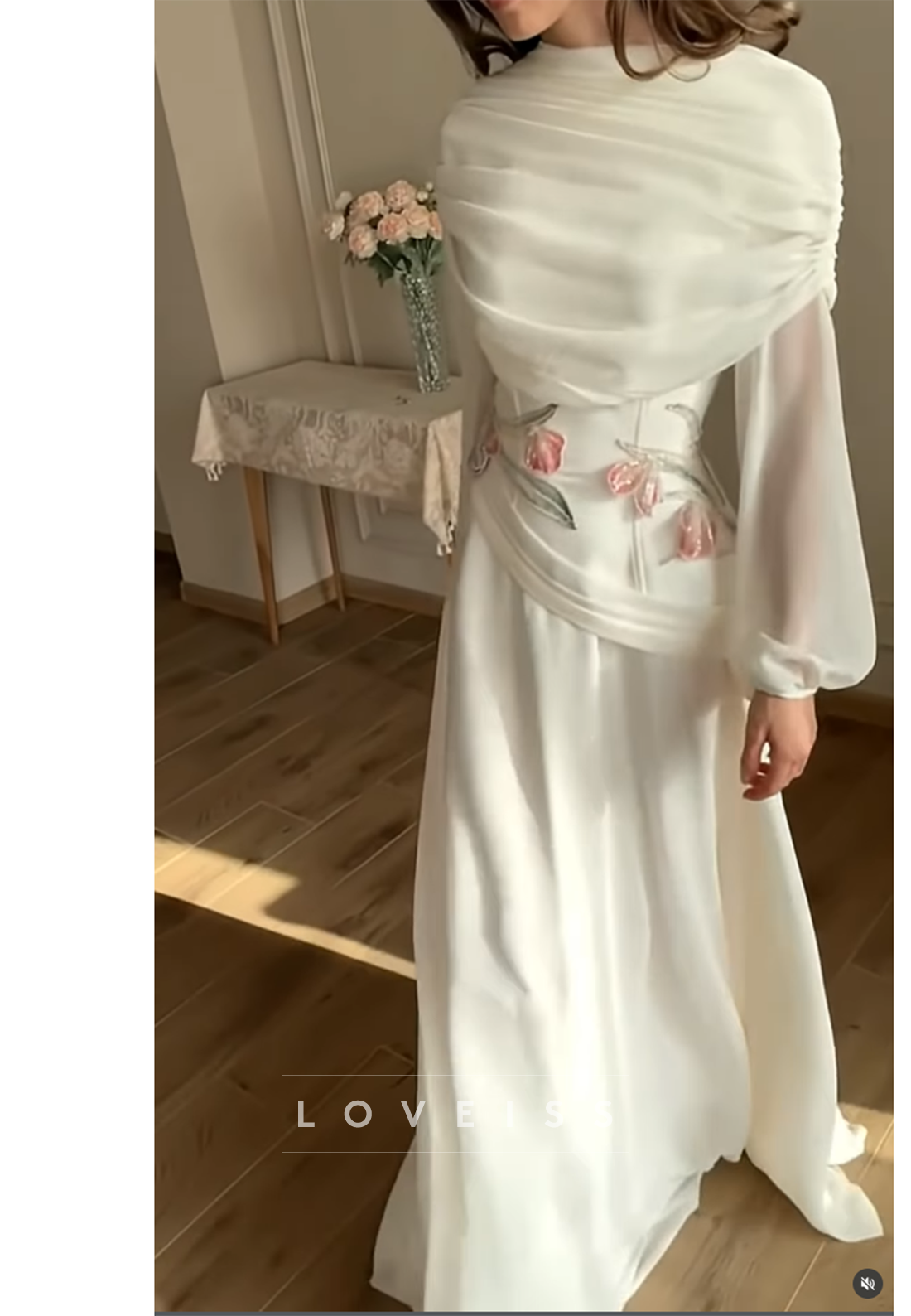 Scoop Long Sleeves Appliques A-Line Formal Dress