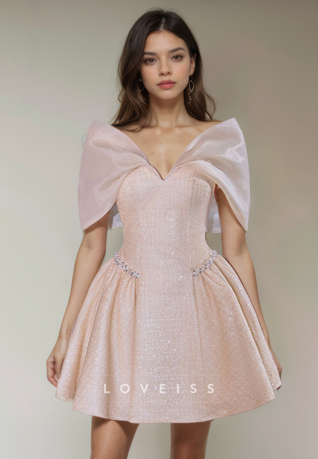 A Line Off Shoulder Pink Cute Homecoming Dress Short Graduation Dress