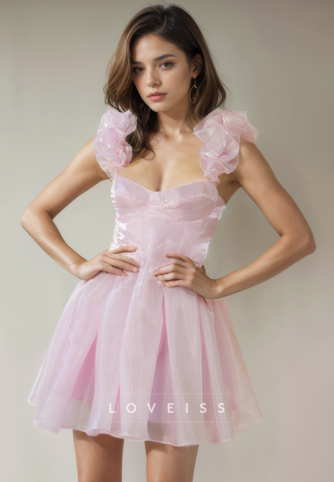 A Line Sweetheart Pink Homecoming Dress Cute Graduation Dress