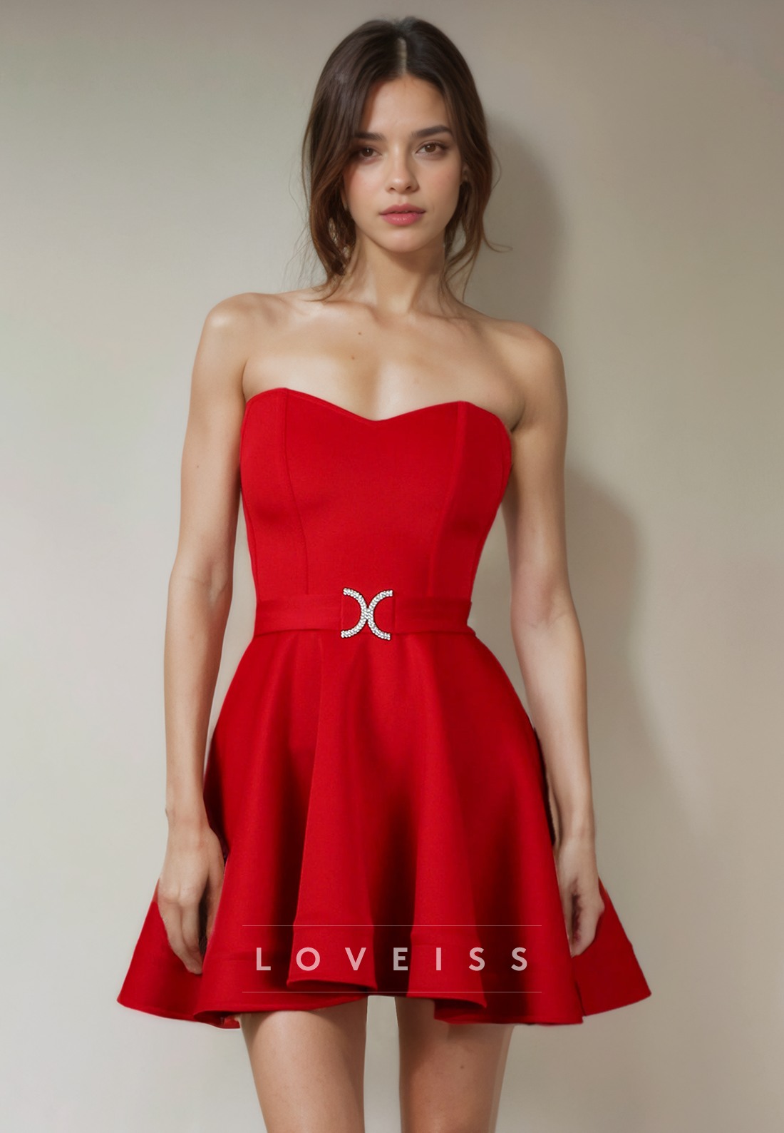A Line Sweetheart Satin Short Homecoming Dress Cute Graduation Dress