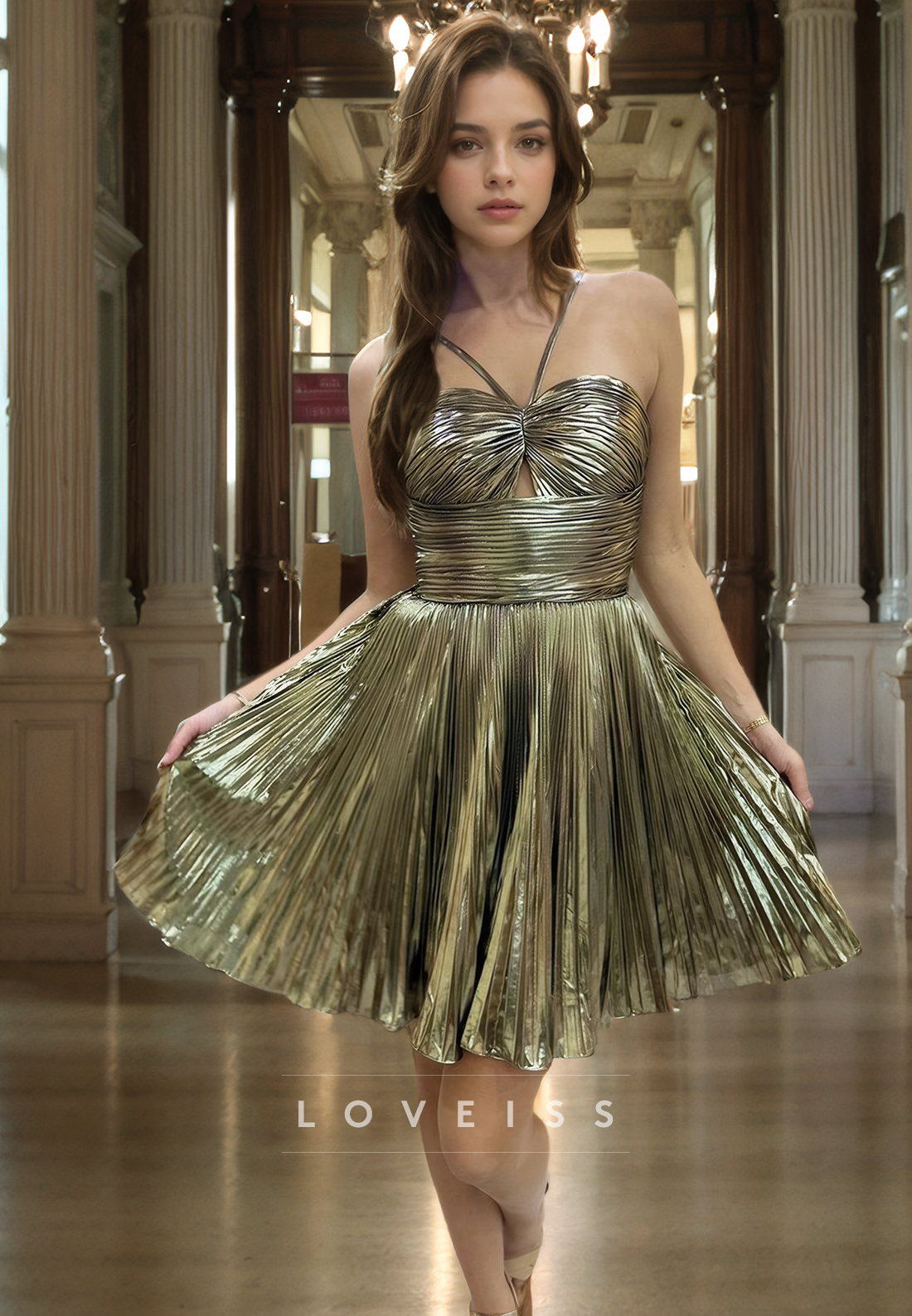 Sweetheart Straps Pleated A-Line Short Homecoming Dress