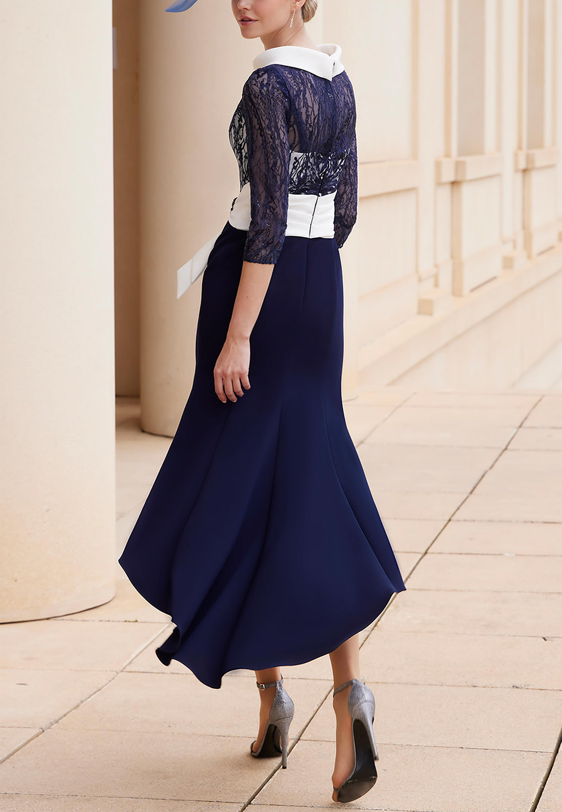 Scoop Long Sleeves Appliques Mermaid Mother of Bride Dress