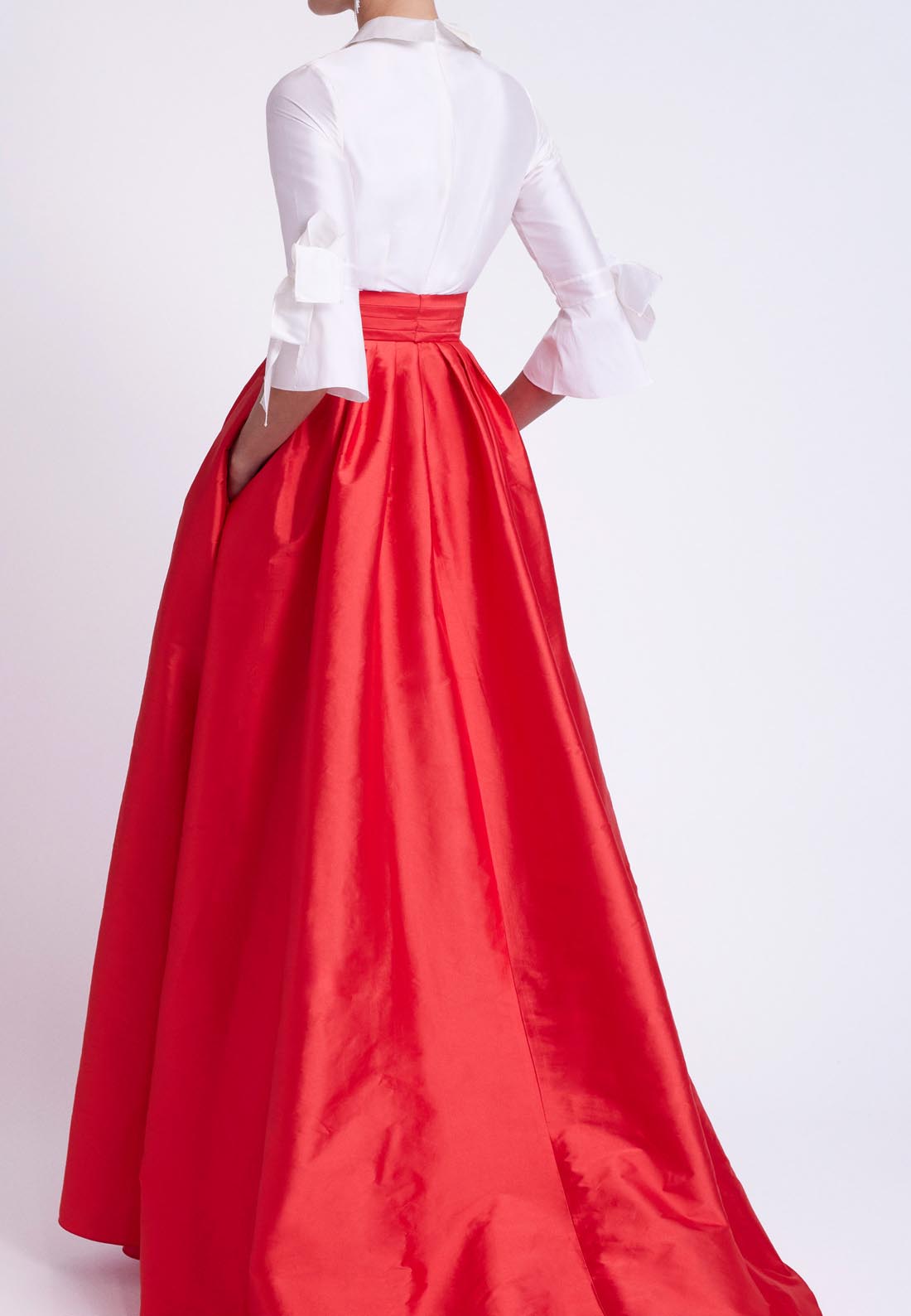A-Line V-Neck Quarter Sleeves Sleek Satin Elegant Mother of the Bride Dress