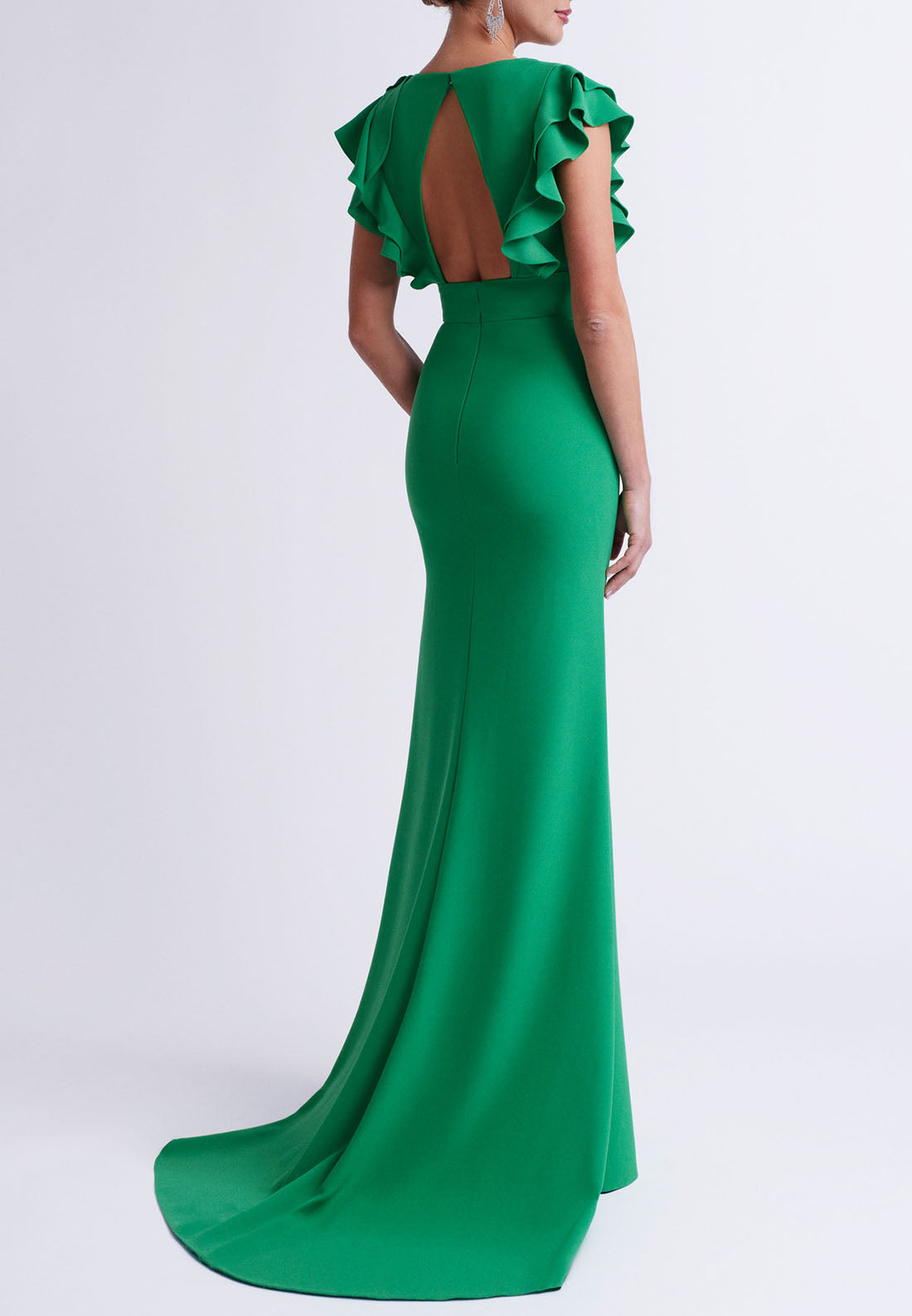 V-Neck Sleeveless Sleek Satin Sheath Mother of Bride Dress