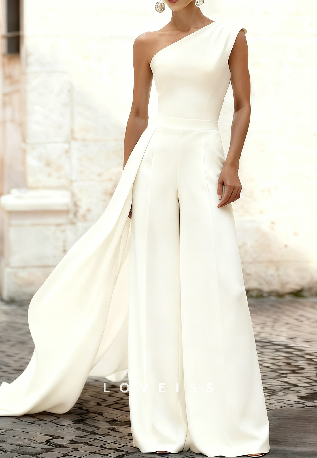 One Shoulder Sleeveless Jumpsuit