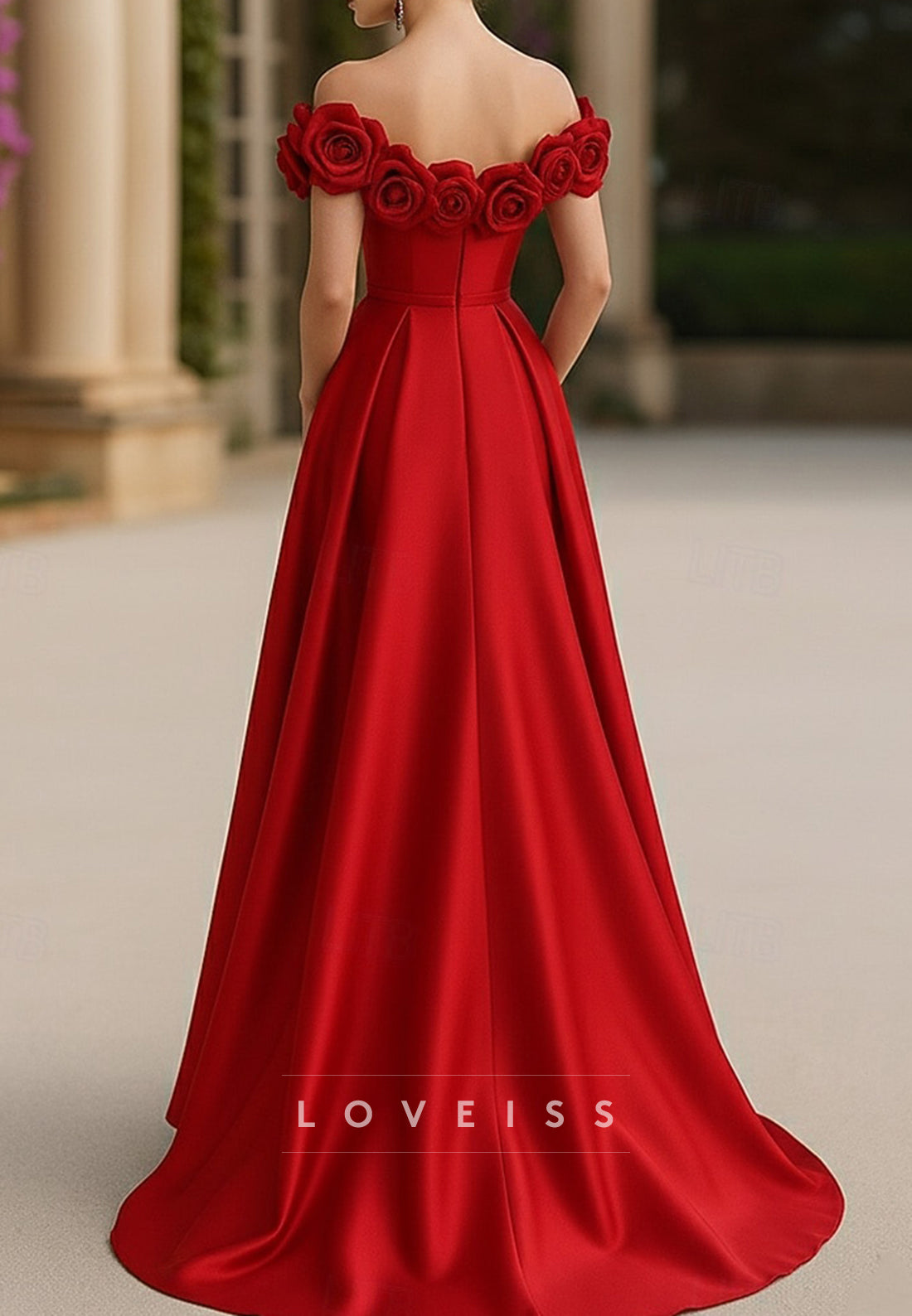 A-Line Floor Length Evening Gown Ball Gown Formal Dress Off Shoulder Wedding Formal