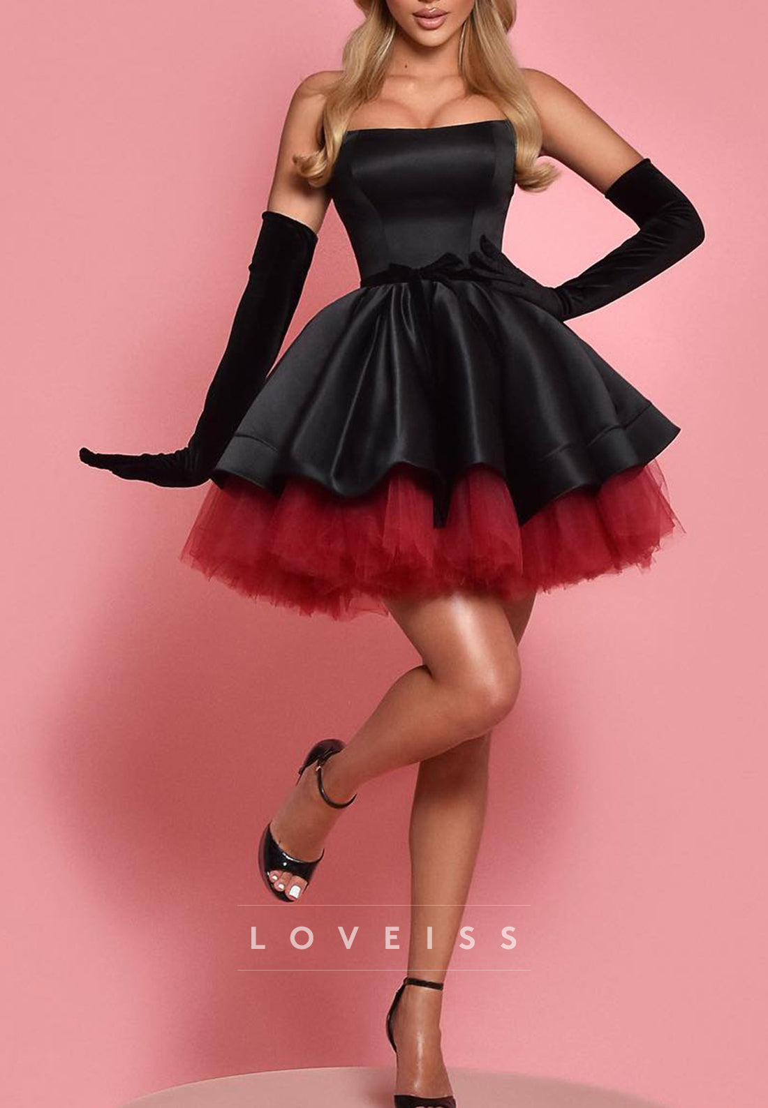 Straight Across Sleeveless Pleated Tulle A-Line Short Homecoming Dress