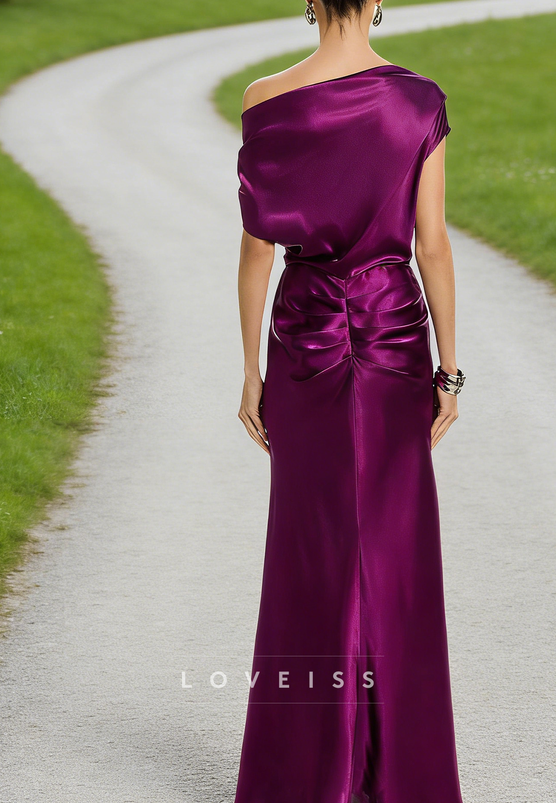 Asymmetrical Sleeveless Sleek Maxi Cocktail Dress