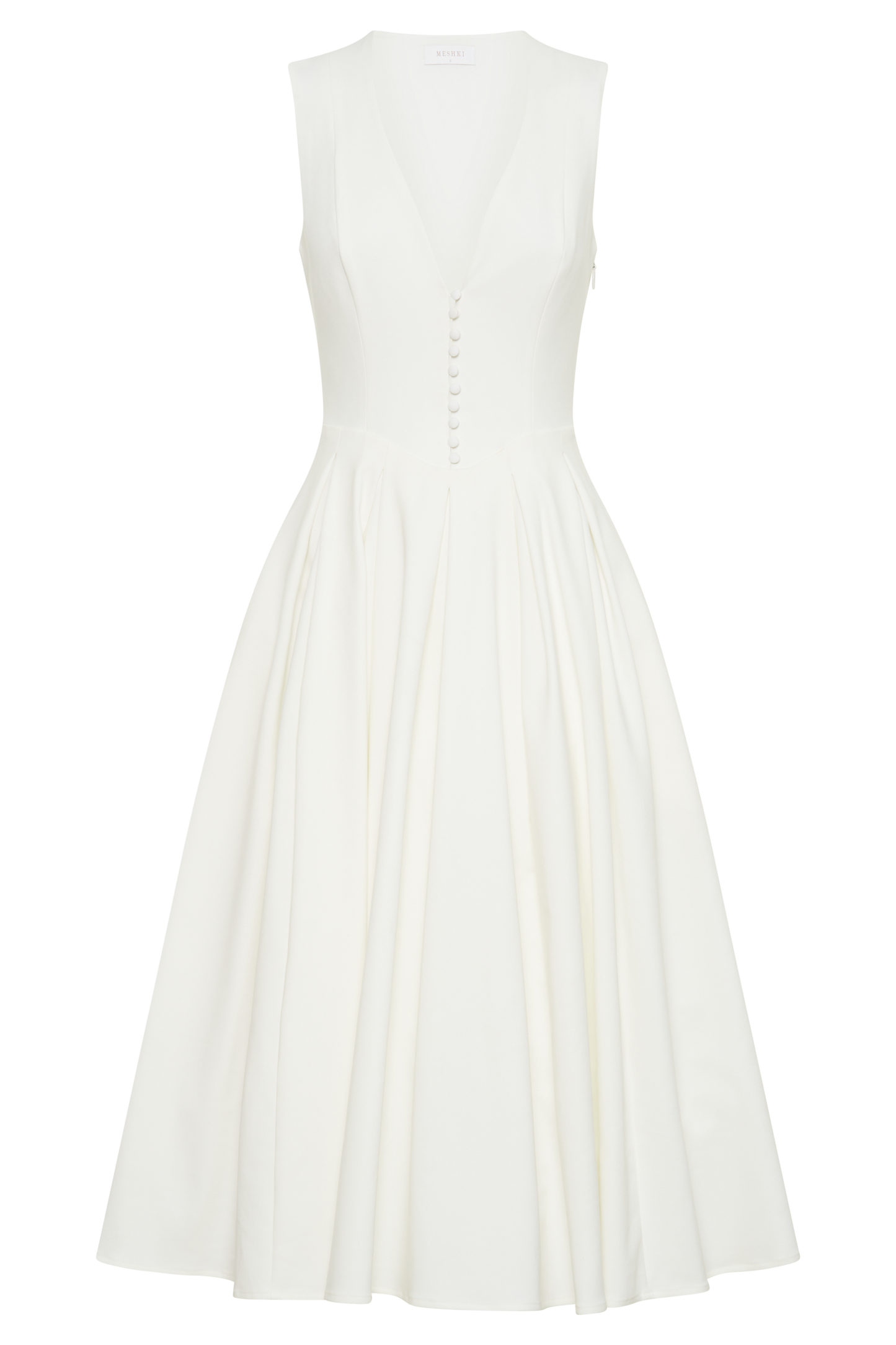 Sleeveless Midi Dress - White