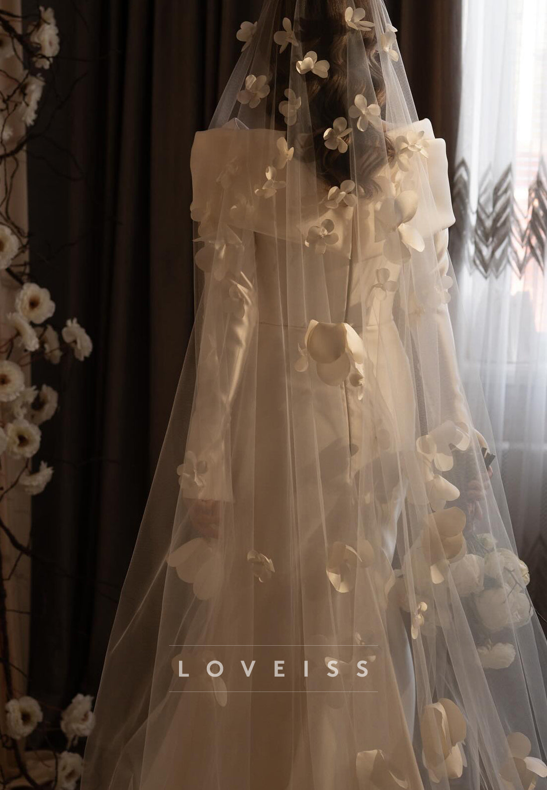Bateau Long Sleeves Sleek Sheath Satin Wedding Dress