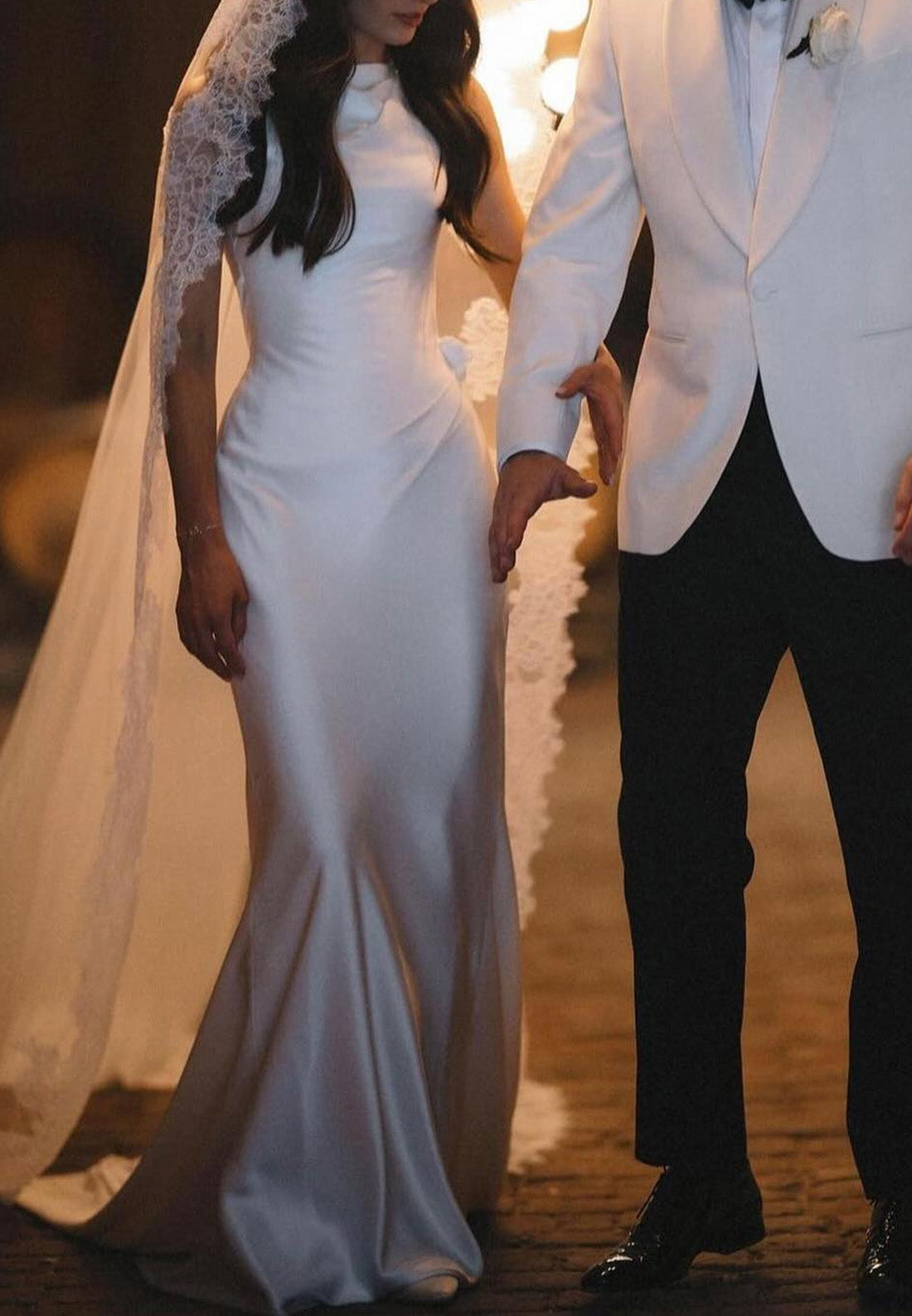 Bateau Sleeveless Sleek Mermaid Simple Beach Wedding Dress