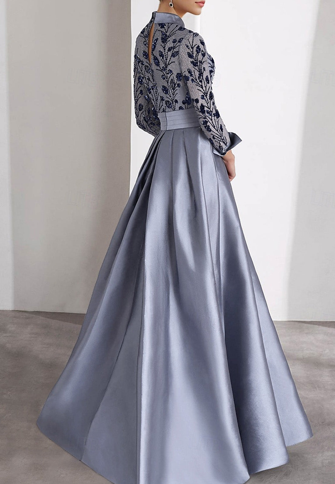 Embroidered A-Line Evening Gown Elegant Dress Formal Wedding Guest Dress