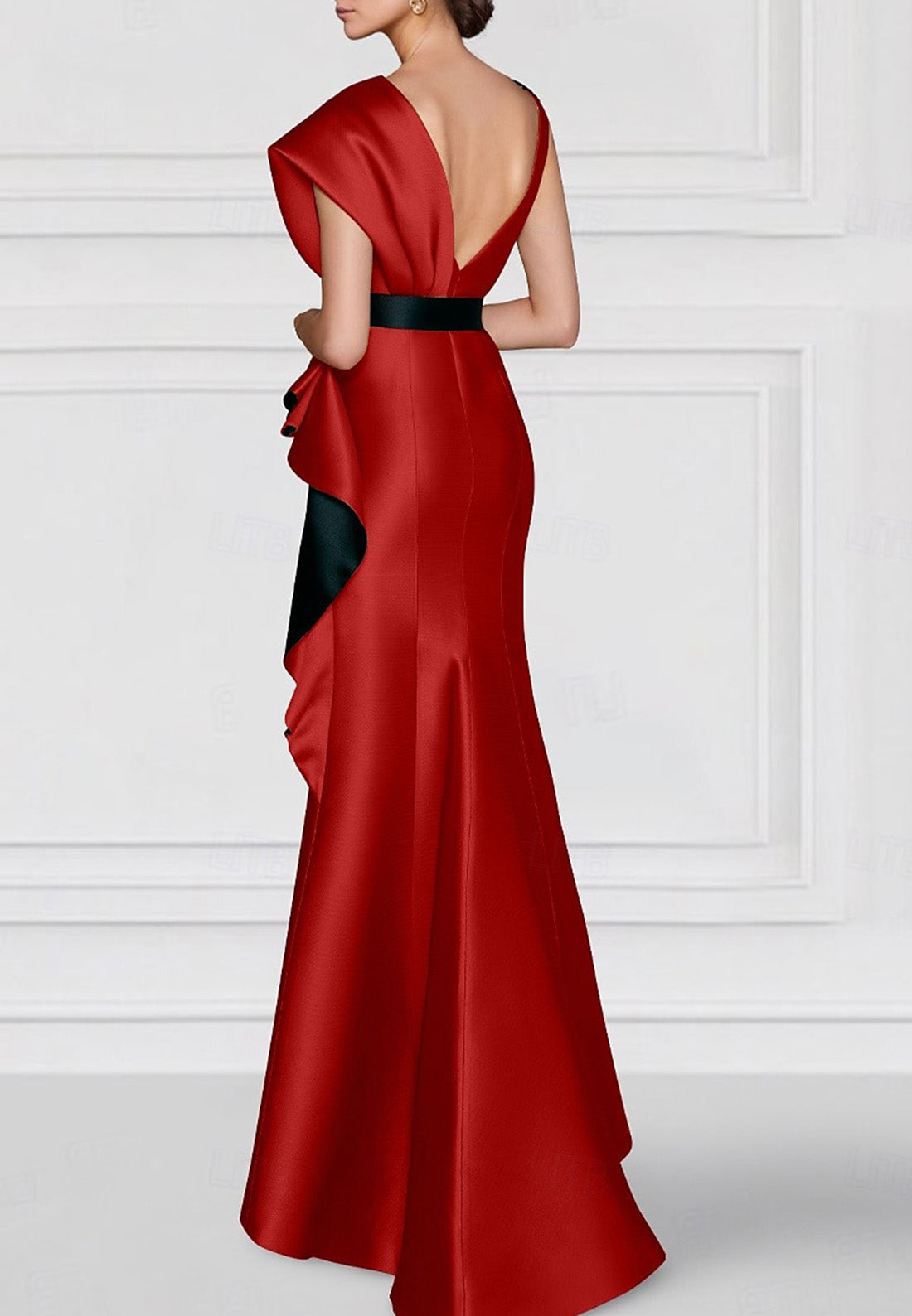 Embroidered Sheath Evening Gown Floor Length Sleeveless with Appliques