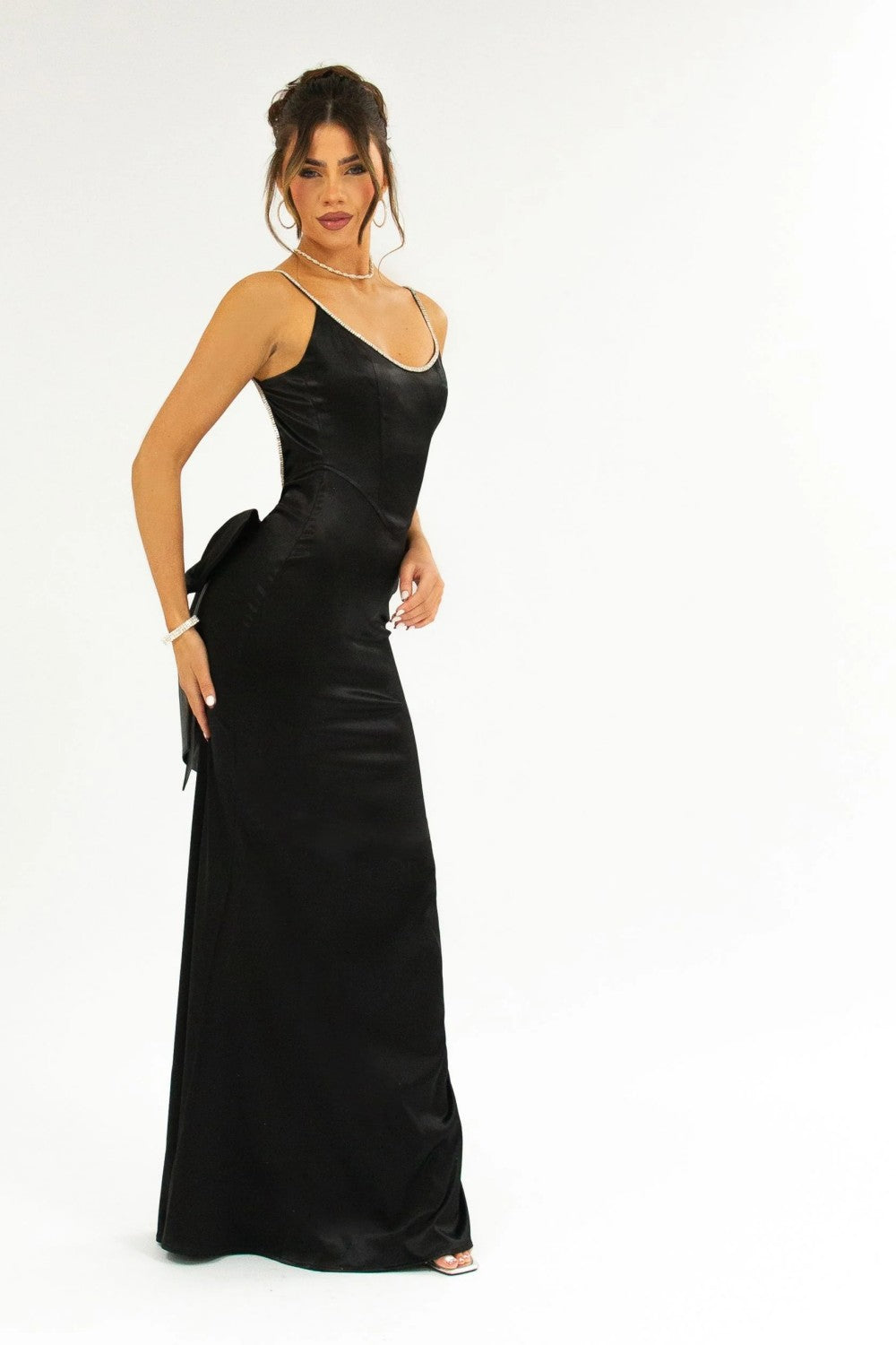 Gorgeous Mermaid Spaghetti Straps Pink Long Prom Dress with Bowknot