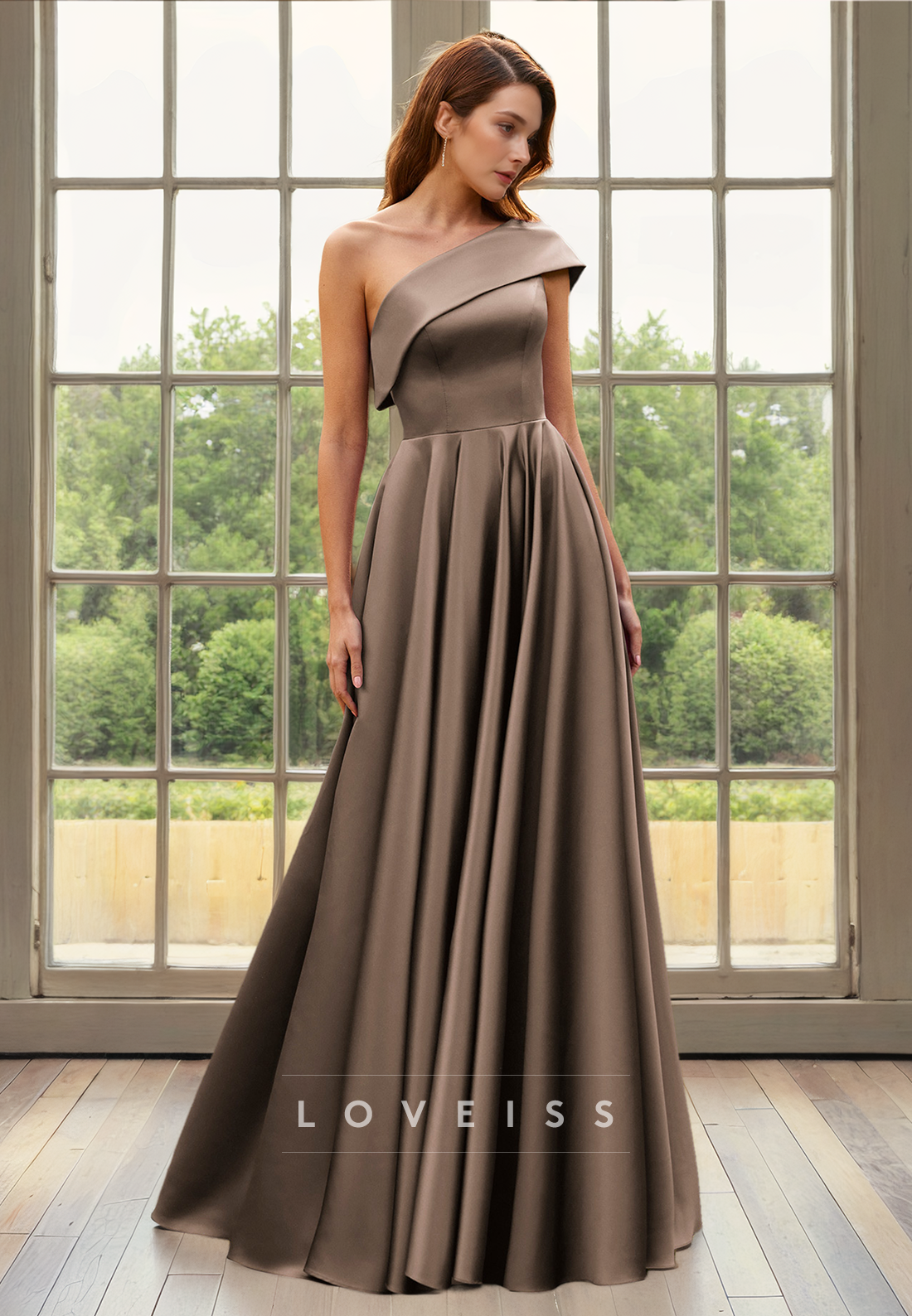 Asymmetrical Sleeveless Pleated A-Line Sleek Satin Mother of Bride Dress Cocktail Dress