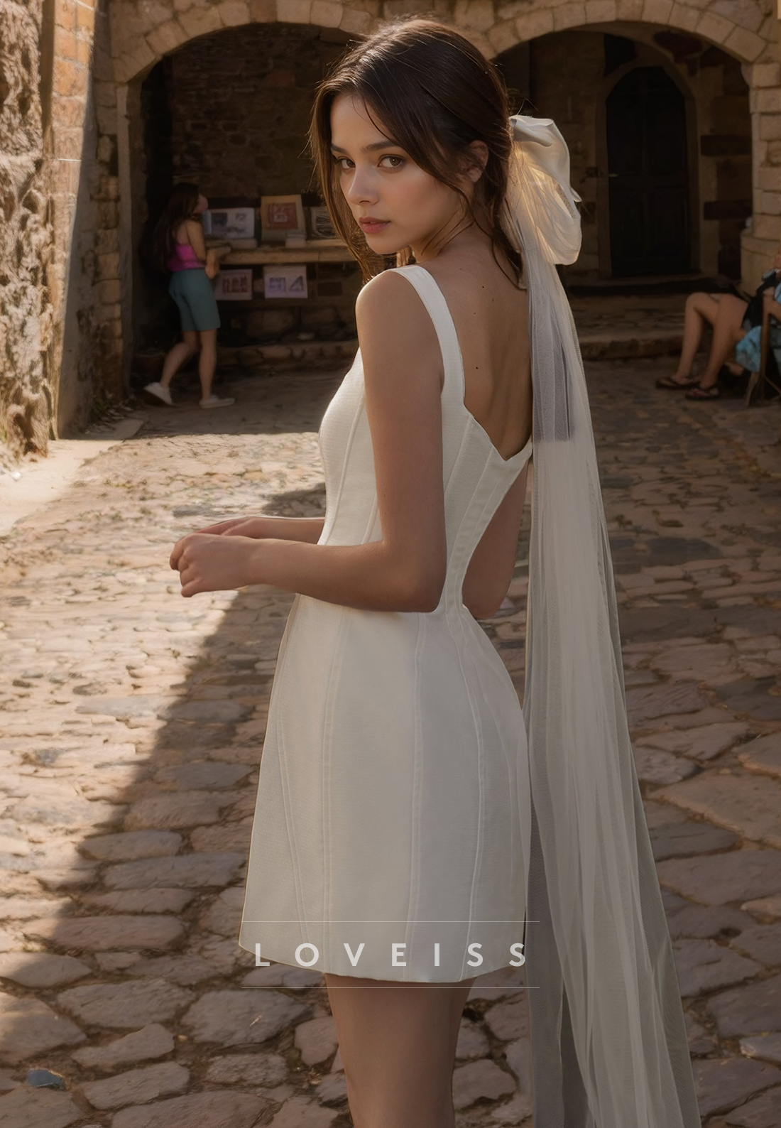 Scoop Sleeveless Sleek Satin Short Beach Wedding Dresses
