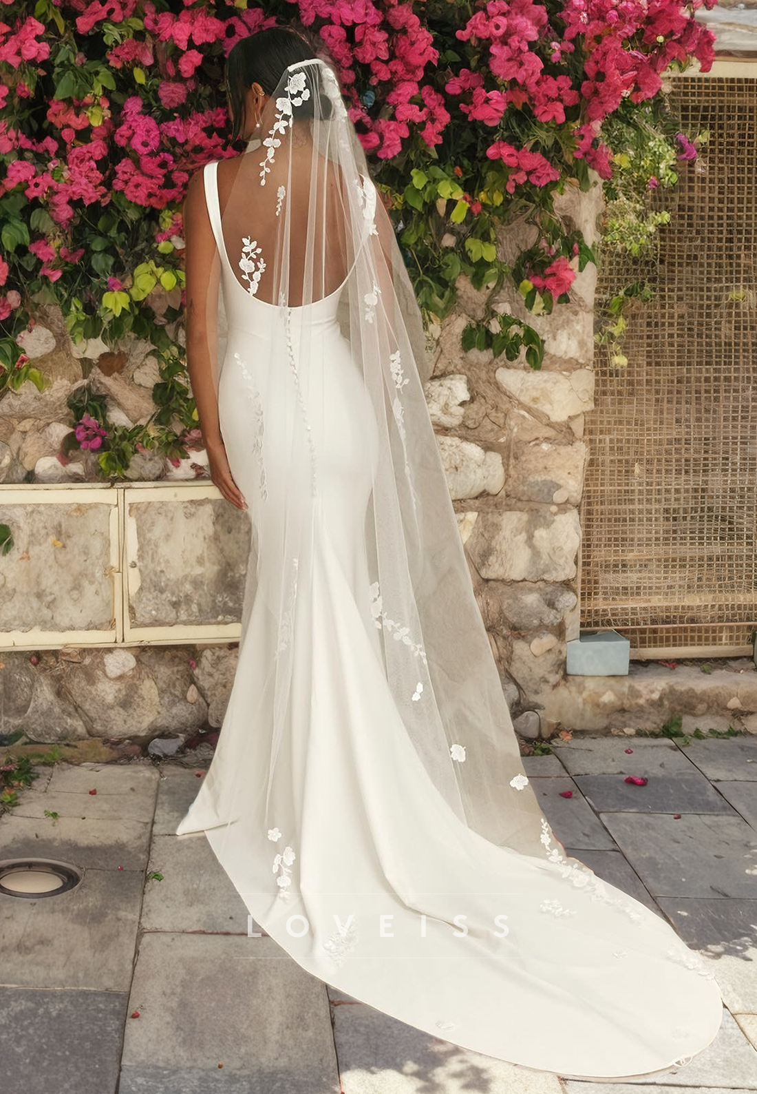 Spaghetti Straps Satin Boho Wedding Dress Mermaid Bridal Gown