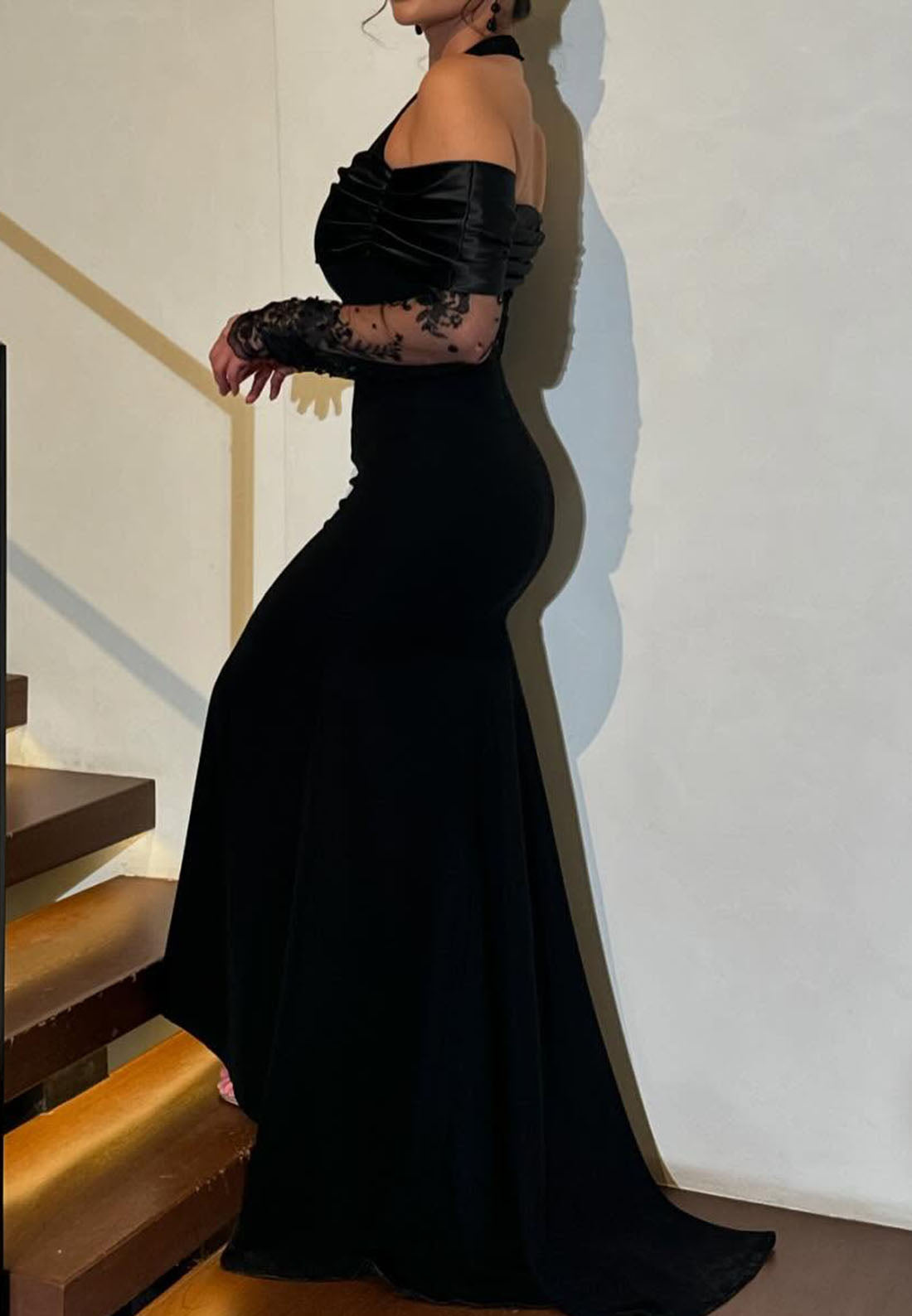 Halter Off-Shoulder Sleek Formal Dress Mermaid Evening Dress