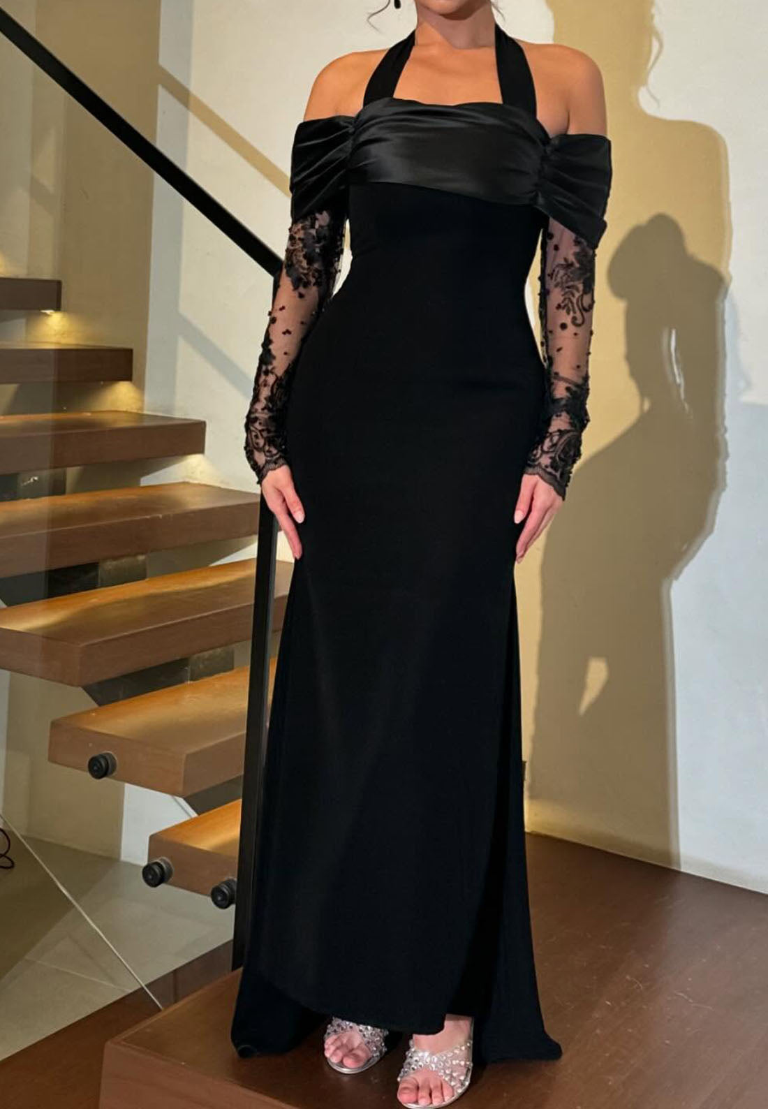 Halter Off-Shoulder Sleek Formal Dress Mermaid Evening Dress