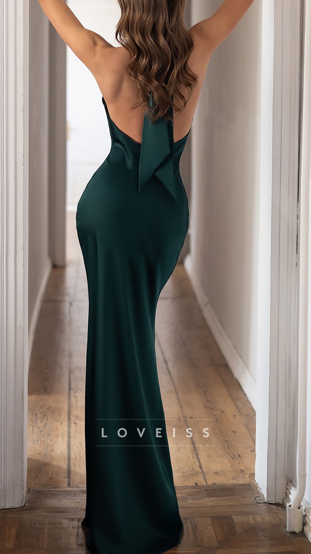 Halter Sleeveless Mermaid Wedding Guest Dress