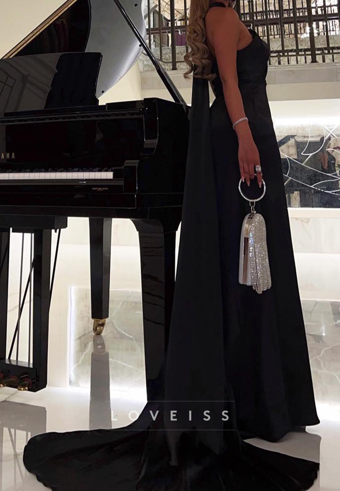 Halter Sleeveless Sleek Fitted Mermaid Evening Dress