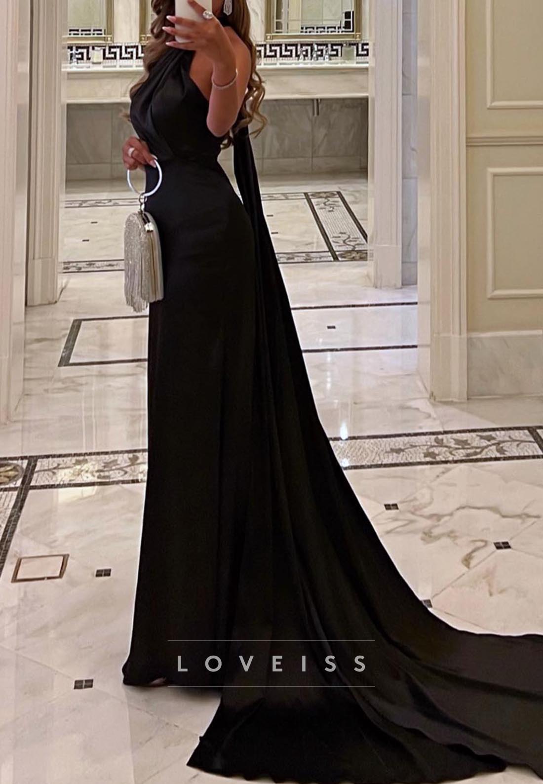 Halter Sleeveless Sleek Fitted Mermaid Evening Dress