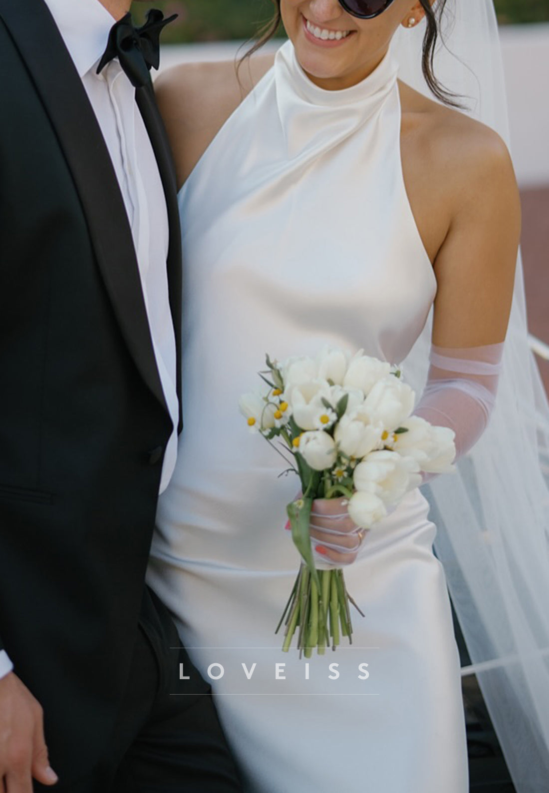 Halter Sleeveless Sleek Mermaid Beach Wedding Dress