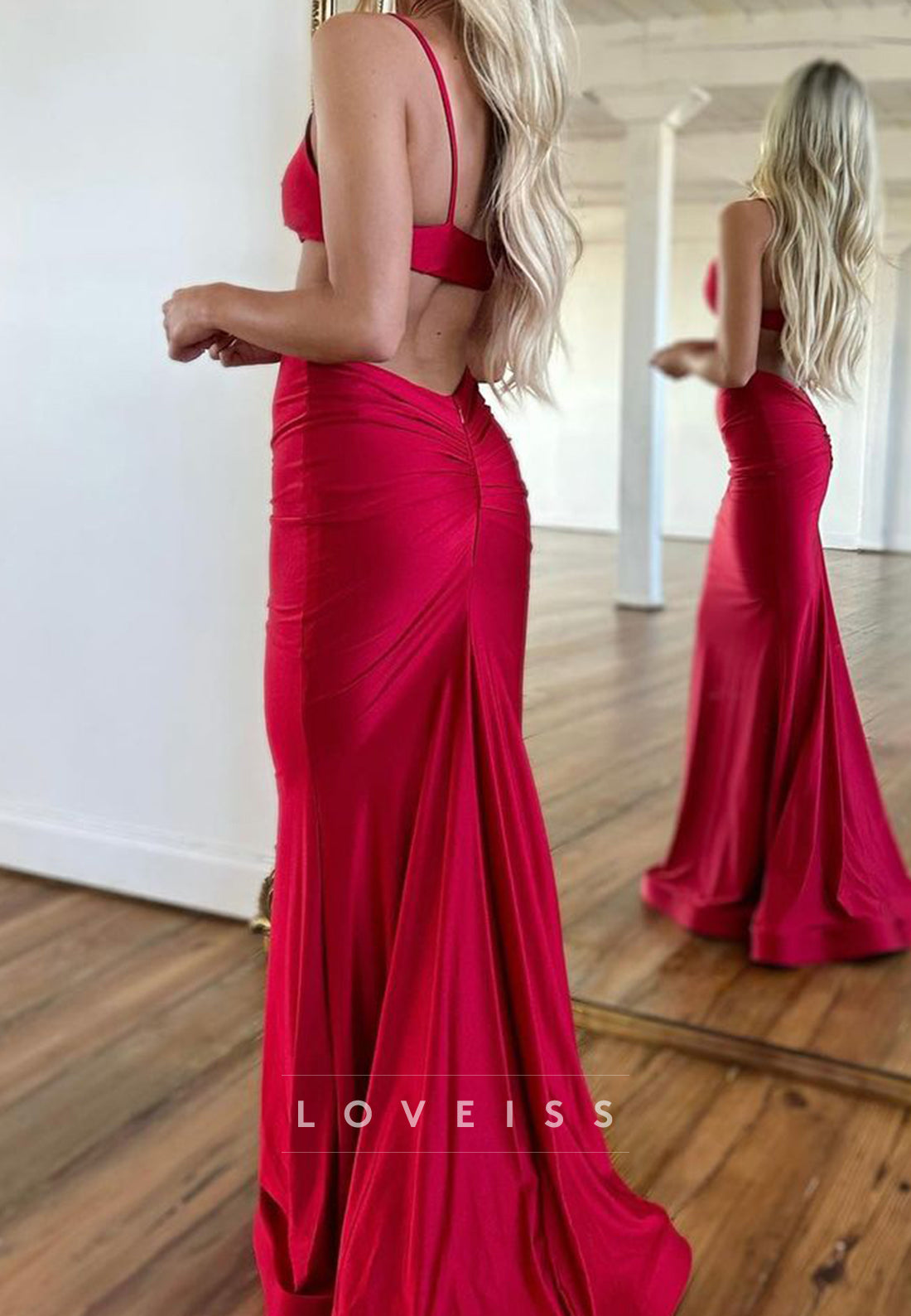 V-Neck Sleeveless Cut Out Mermaid Prom Dress
