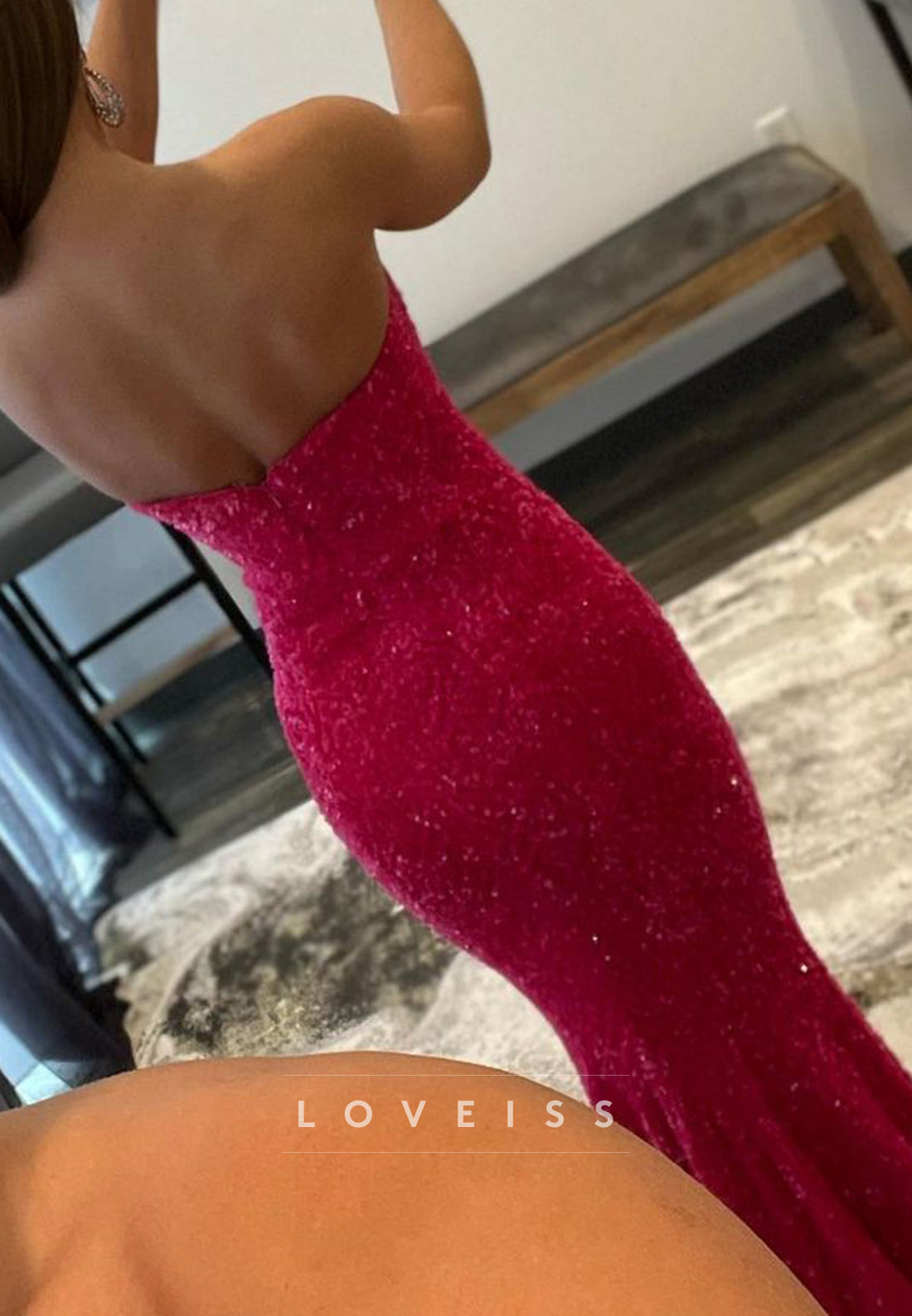 V-Neck Sleeveless Sequins Mermaid Prom Dress