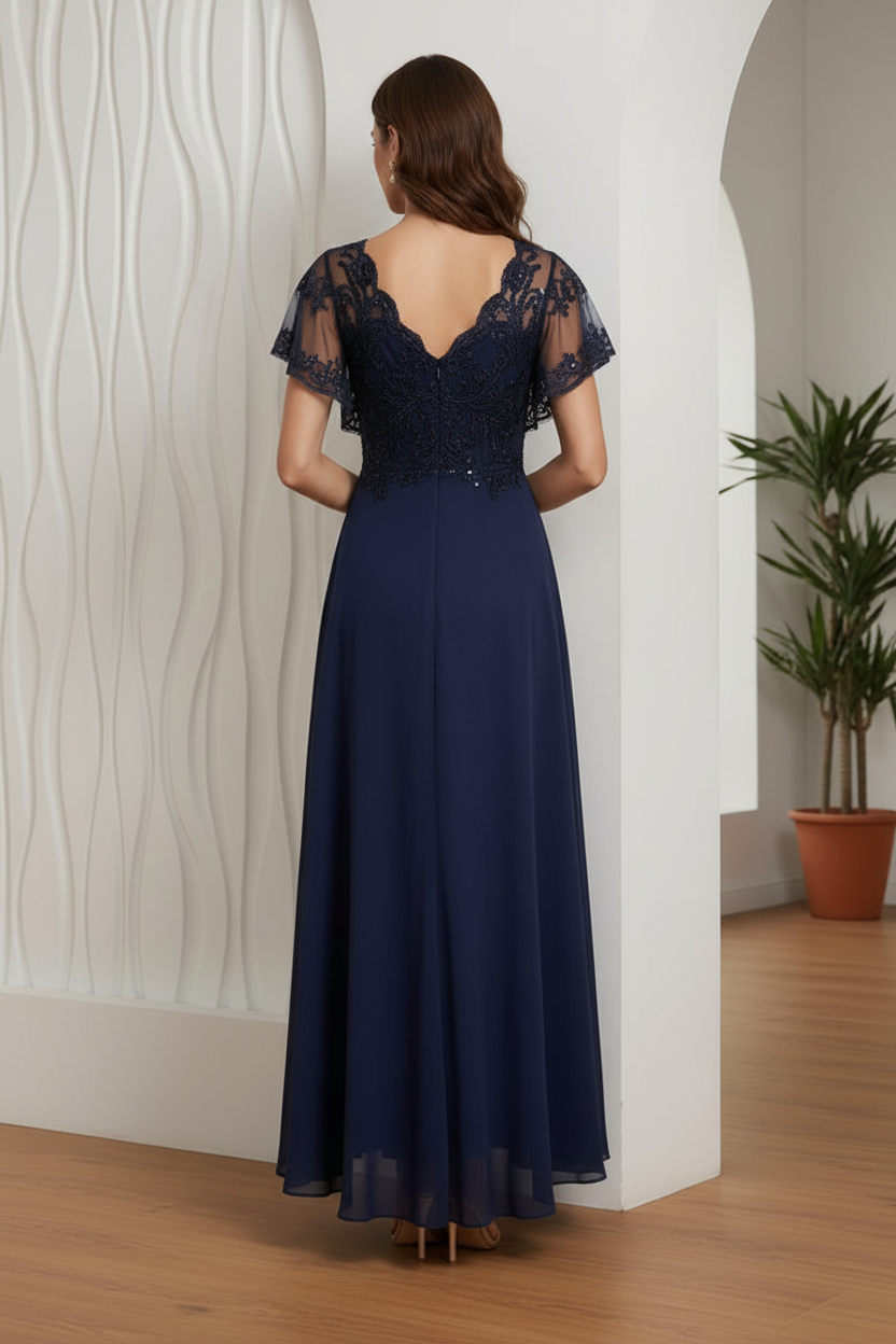 Princess V-Neck Chiffon Mother of the Bride Dresses