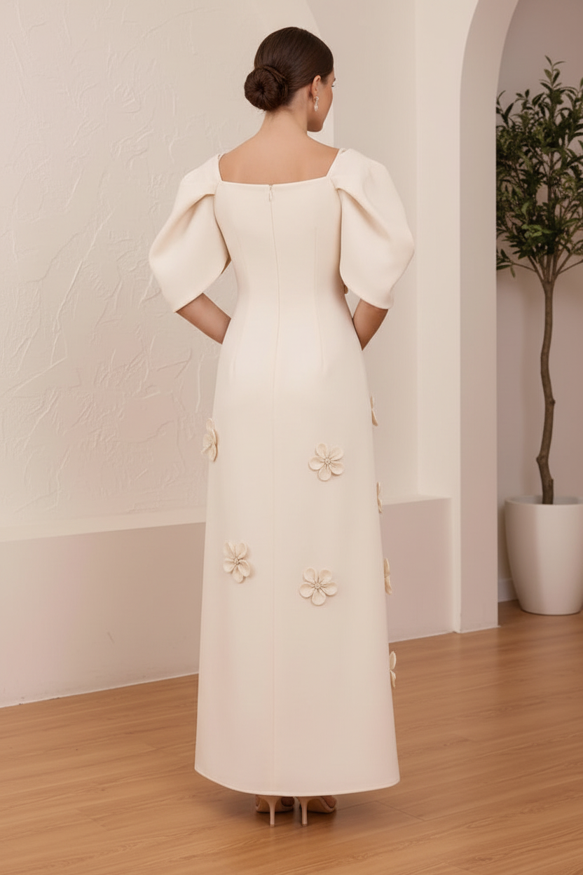 Square Collar Stretch Satin Mother of the Bride Dresses