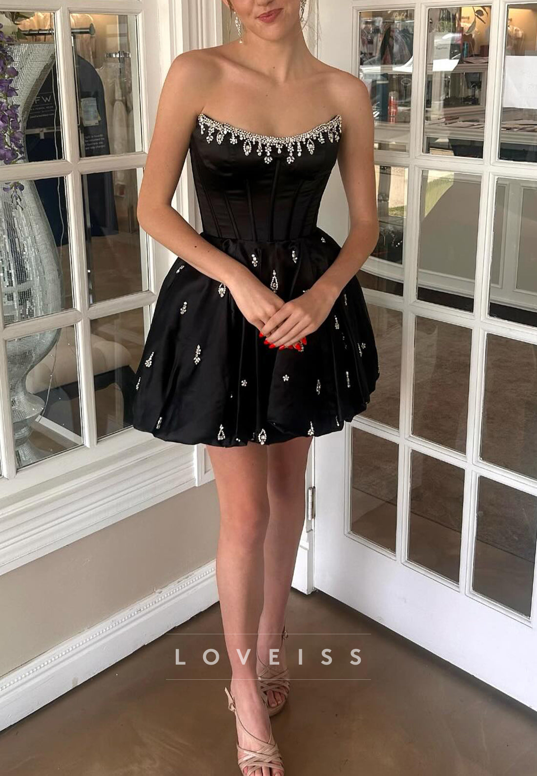 Off-Shoulder Beaded A-Line Party Homecoming Dress
