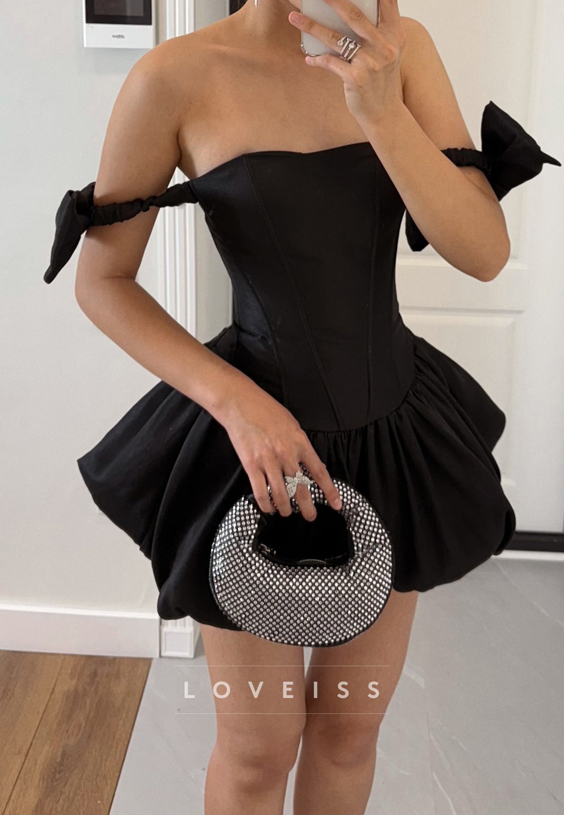 Off-Shoulder Bodycon Corset Pleated A-Line Party Homecoming Dress