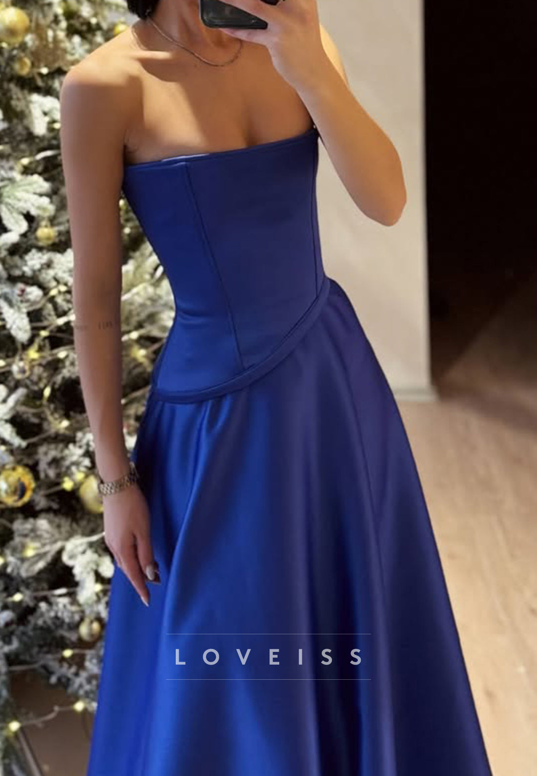 Off-Shoulder Corset Party Dress Satin A-Line Formal Dress