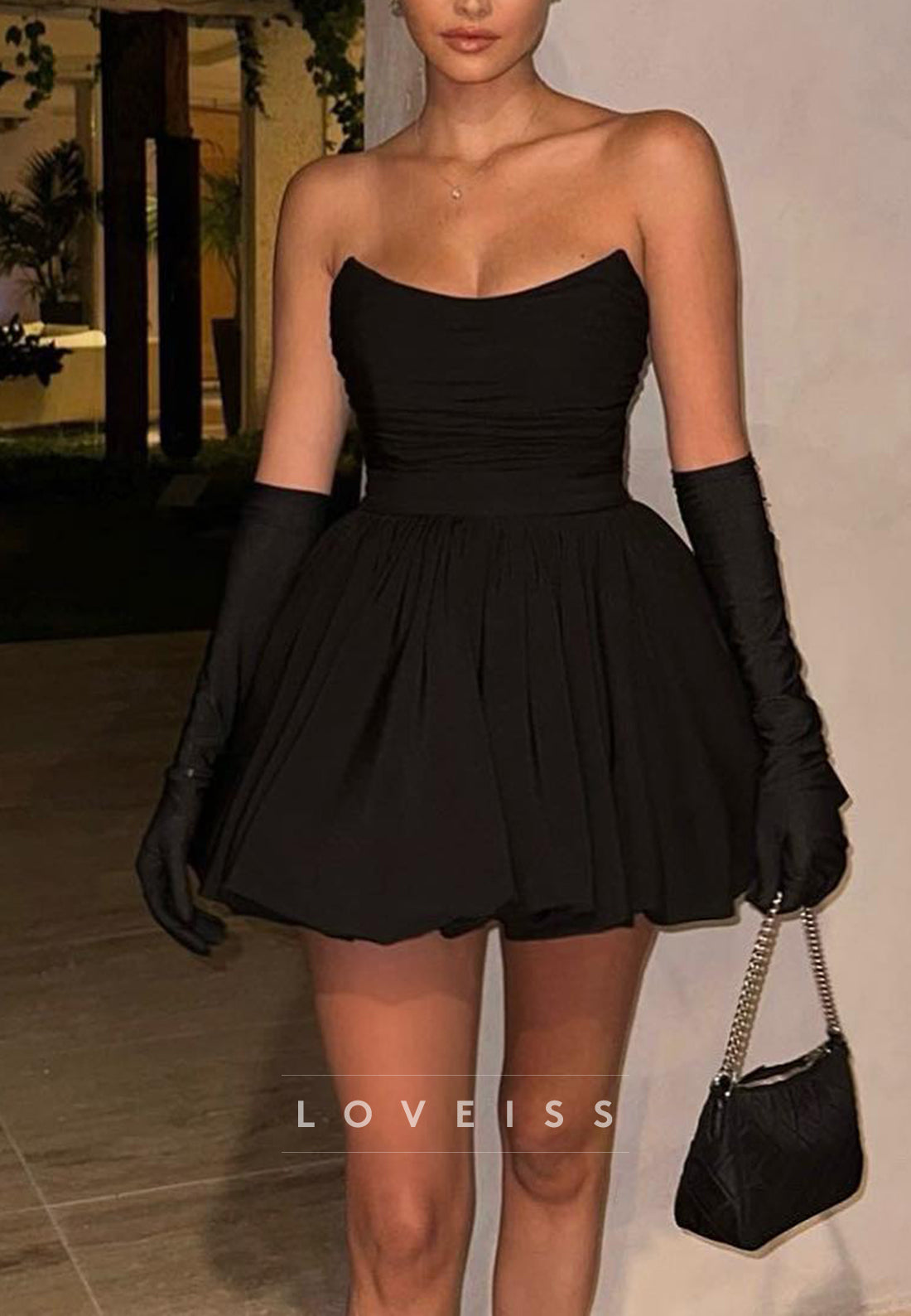 Off-Shoulder Pleated Short Party Homecoming Dress