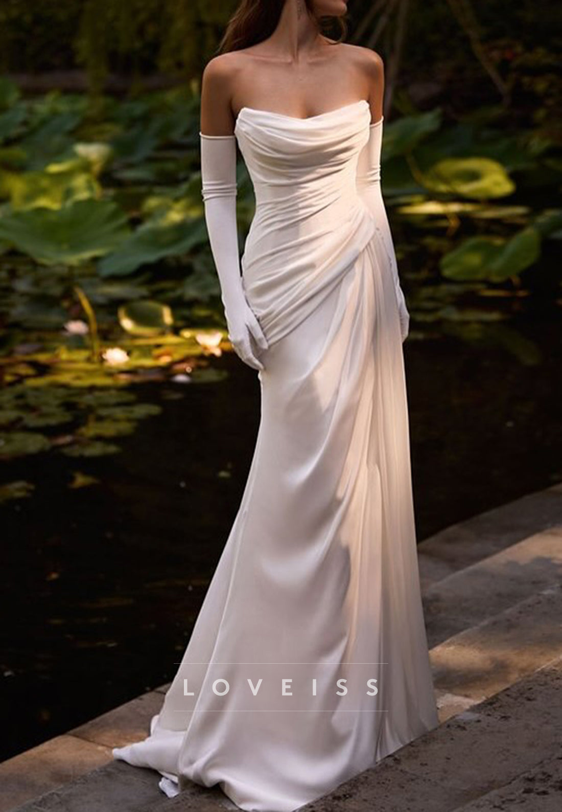 Off-Shoulder Ruched Pleated Mermaid Wedding Dress Off-Shoulder Ruched Pleated Mermaid Wedding Dress