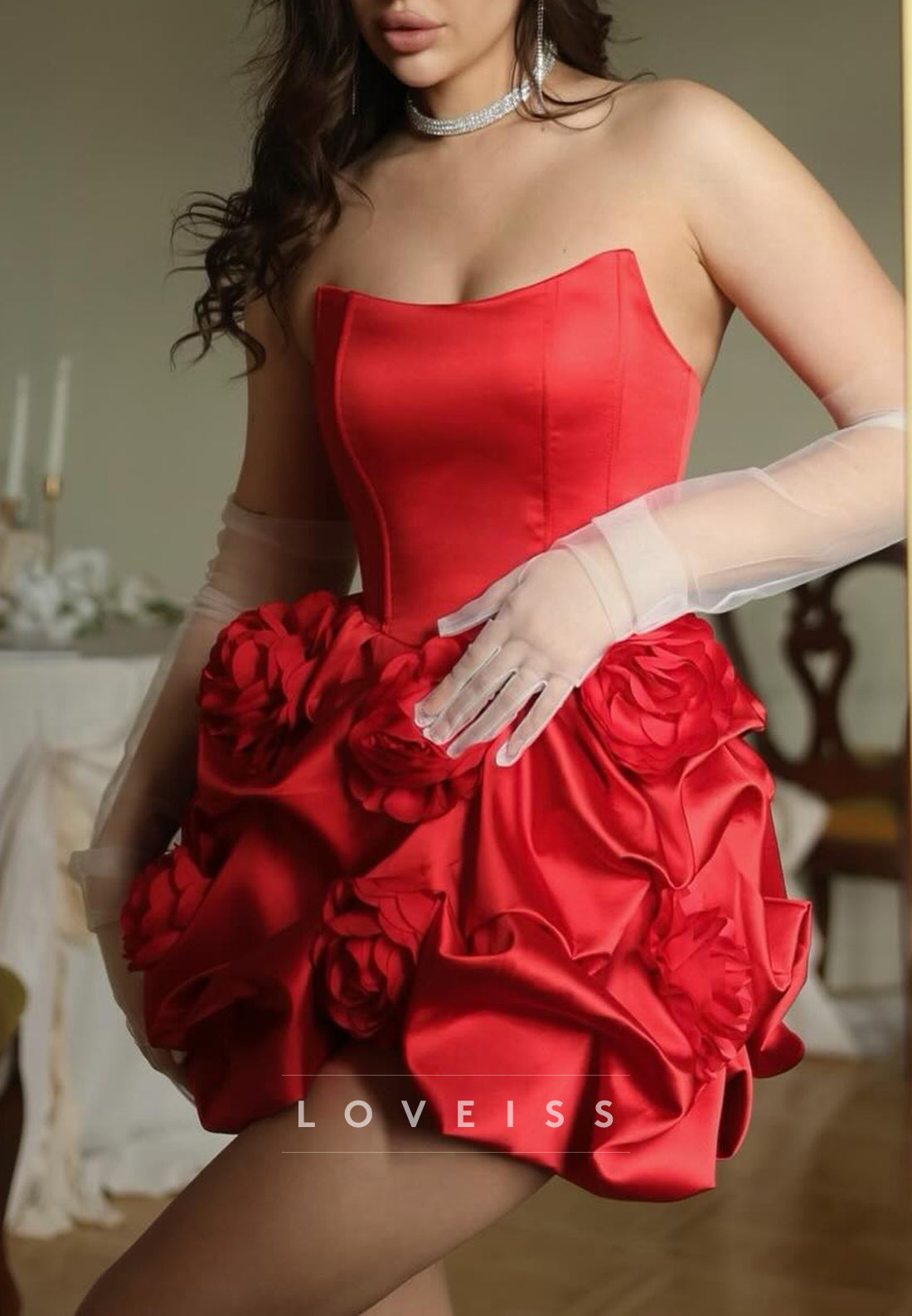 Off-Shoulder Ruffled Sleeveless A-Line Party Homecoming Dress