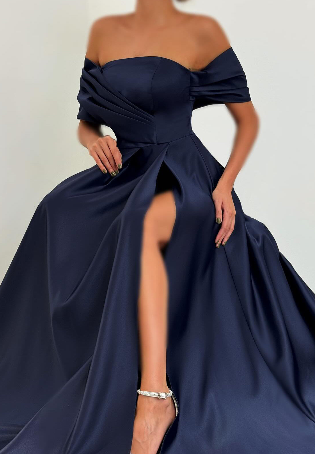 Off-Shoulder Side Slit Formal Dress A-Line Evening Dress