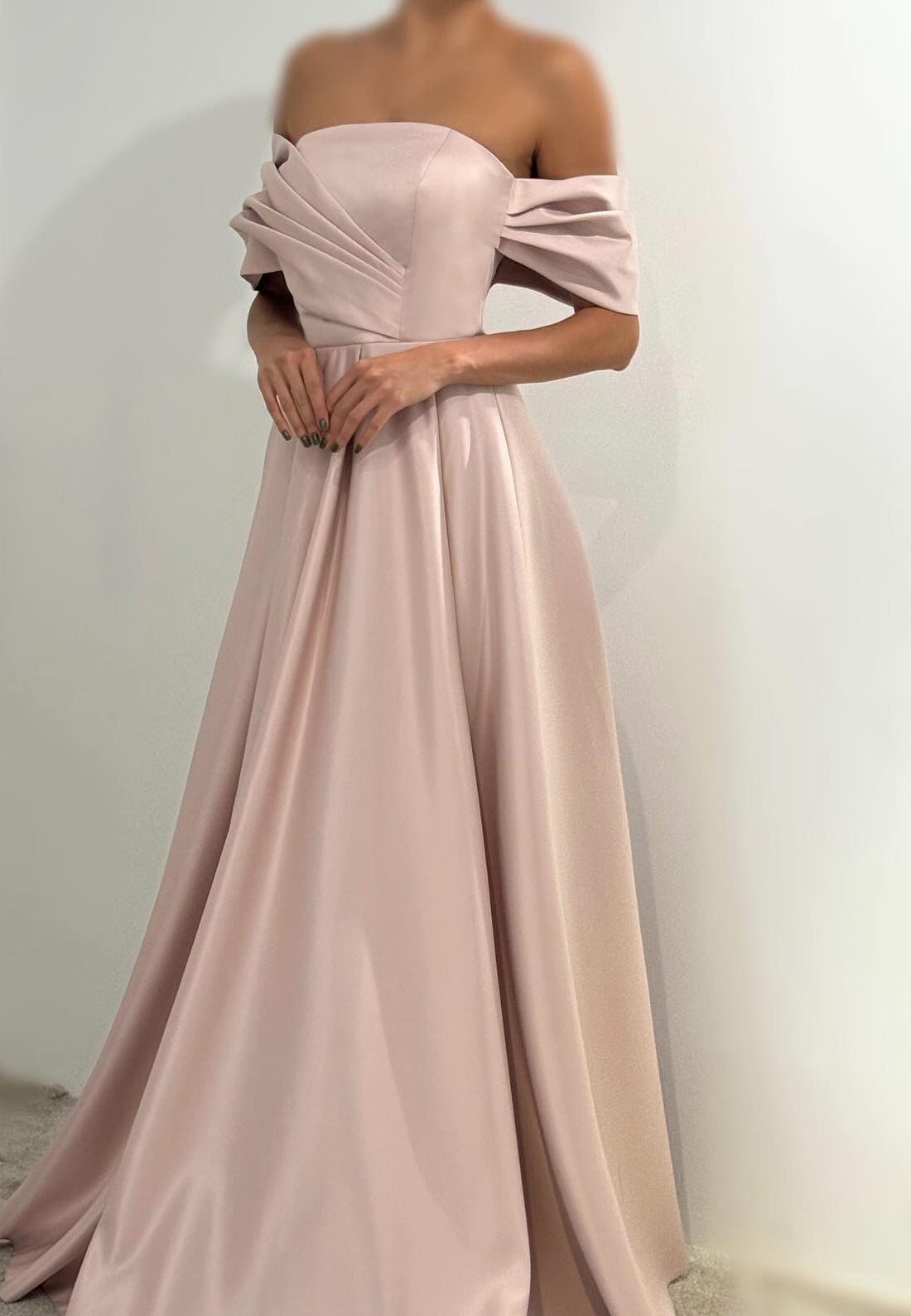 Off-Shoulder Side Slit Formal Dress A-Line Evening Dress
