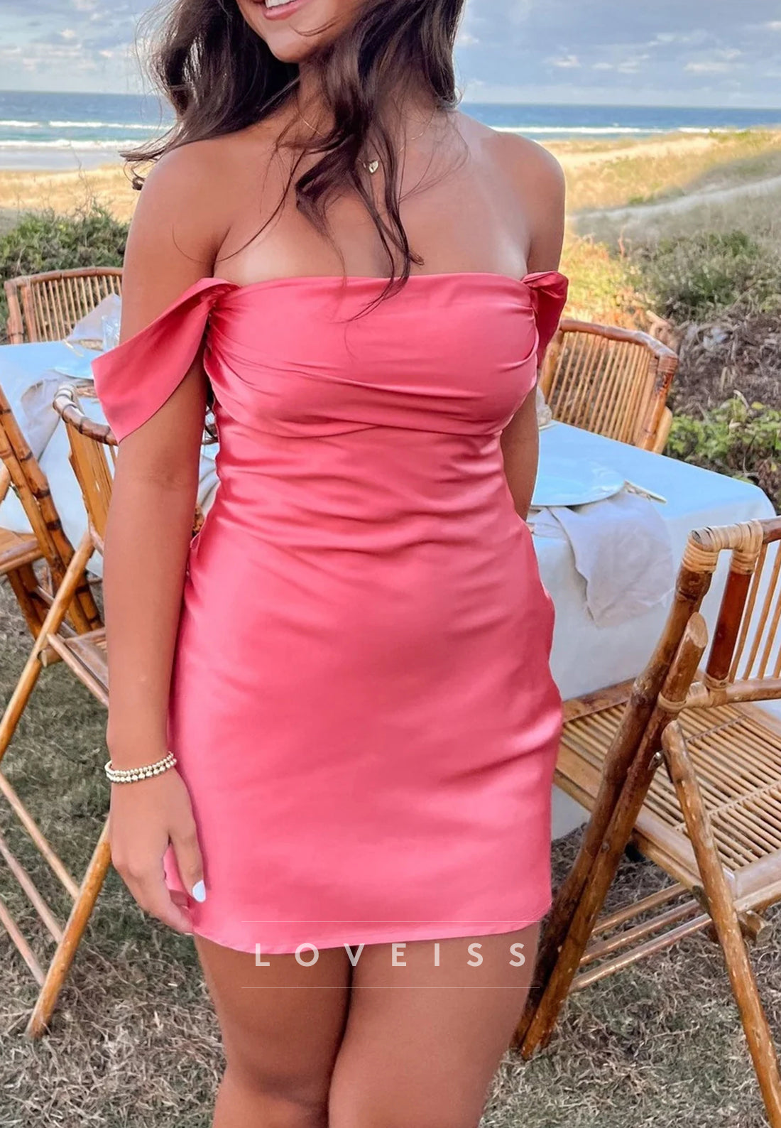 Off-Shoulder Sleek Sheath Party Homecoming Dress