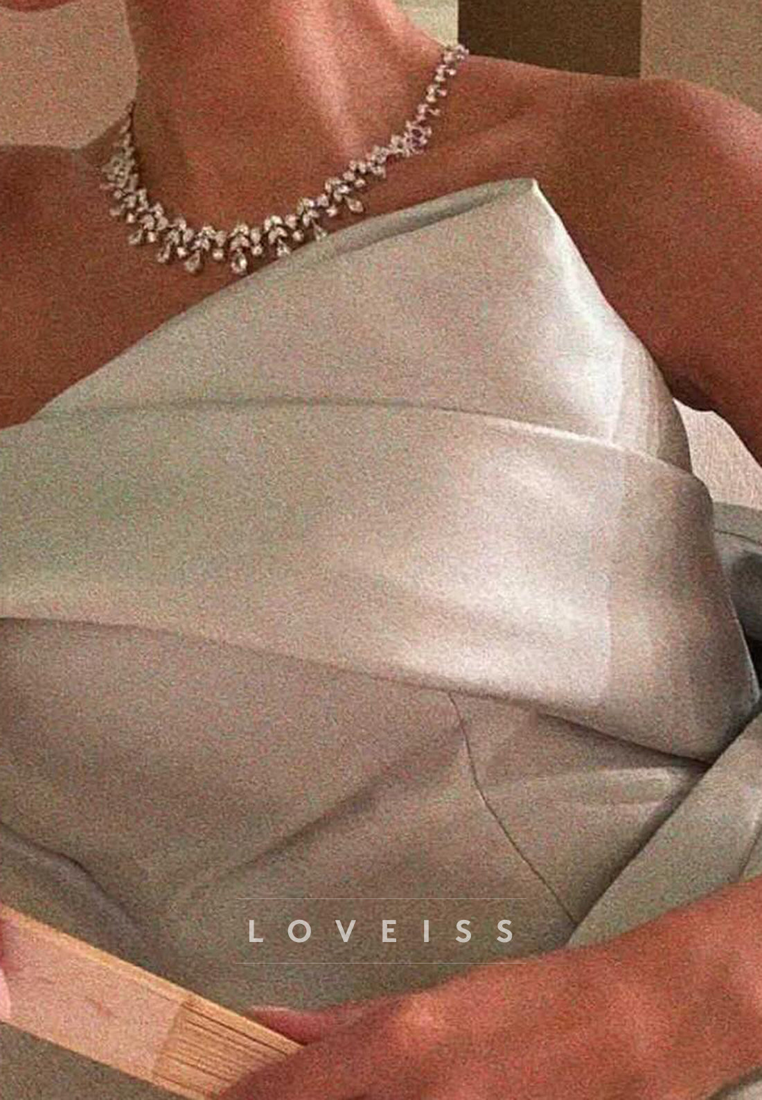 Off-Shoulder Sleeveless Pleated A-Line Evening Dress