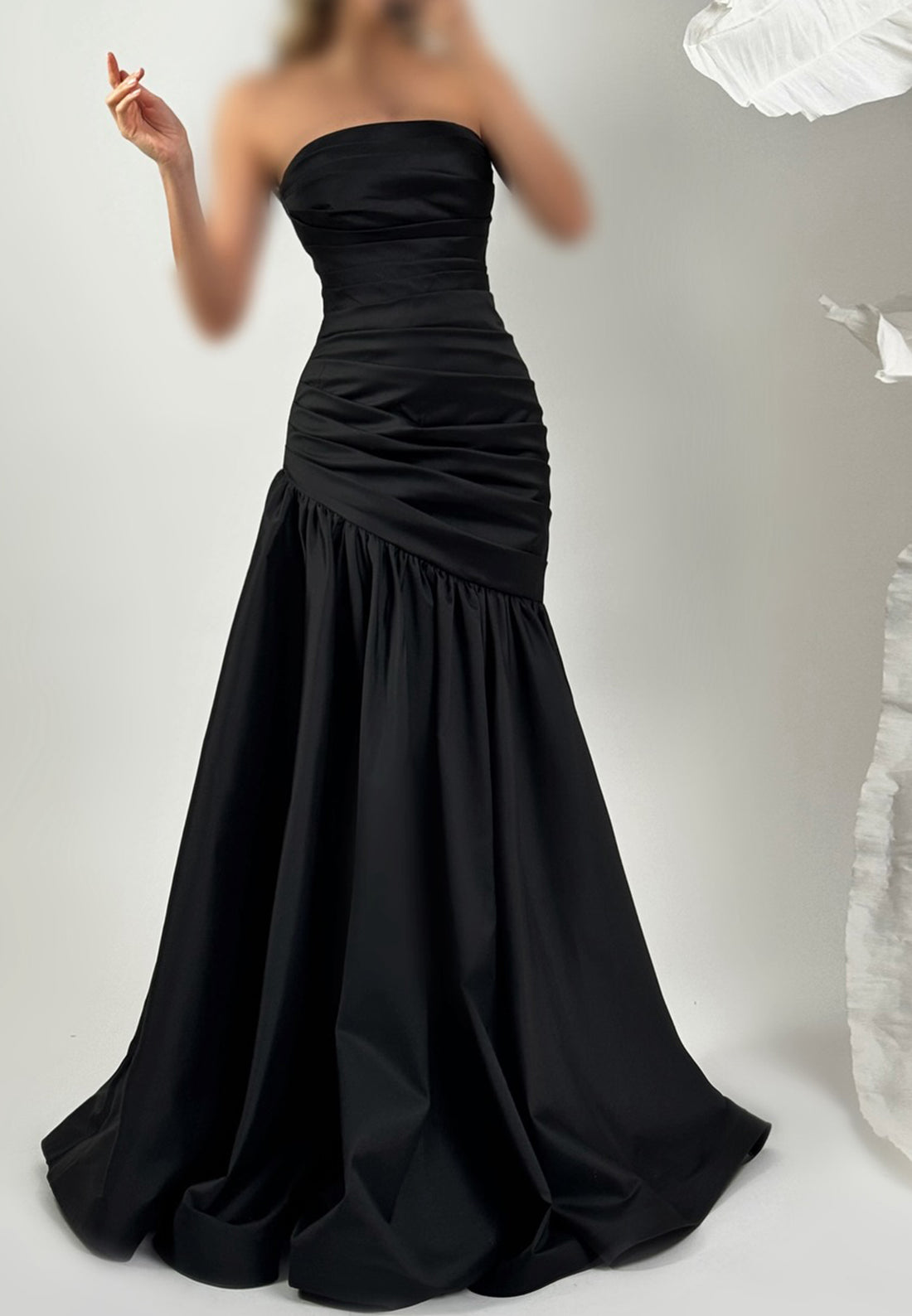 Off-Shoulder Sleeveless Pleated Mermaid Evening Dress Formal Dress