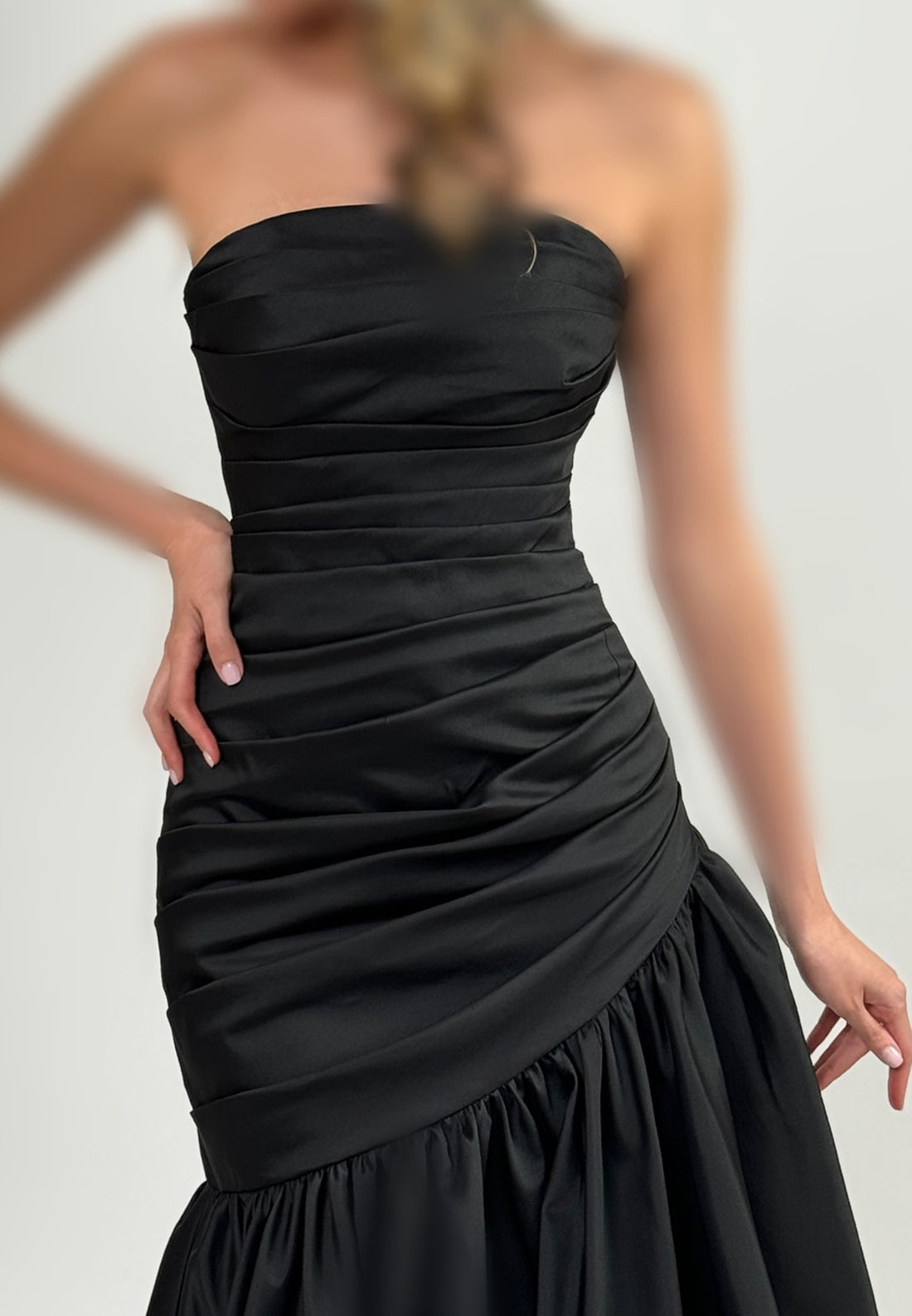Off-Shoulder Sleeveless Pleated Mermaid Evening Dress Formal Dress