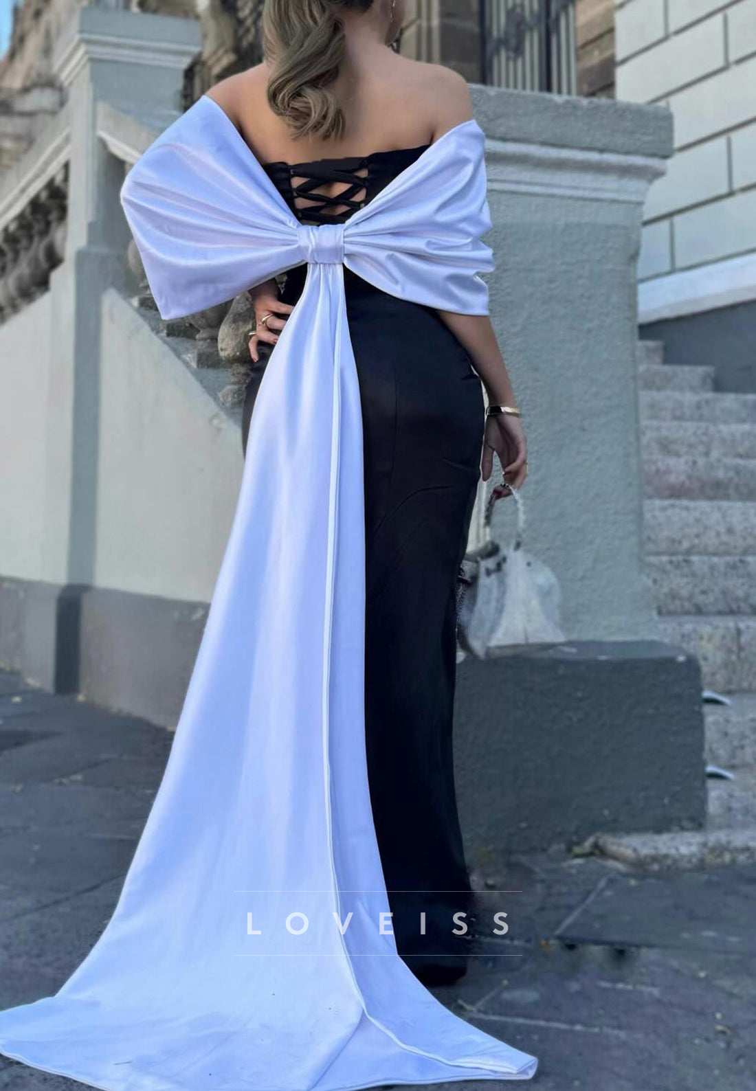 Off-Shoulder Sleeveless Side Slit Wedding Guesst Dress Sheatth Formal Dress