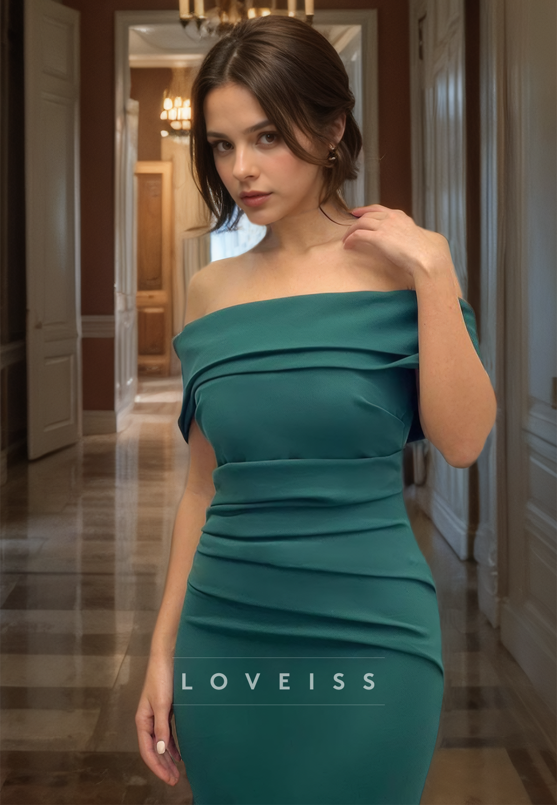 Off-Shoulder Sleeveless Sleek Mermaid Bodycon Formal Dress