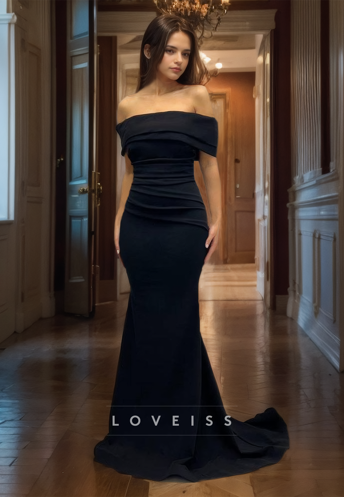 Off-Shoulder Sleeveless Sleek Mermaid Bodycon Formal Dress